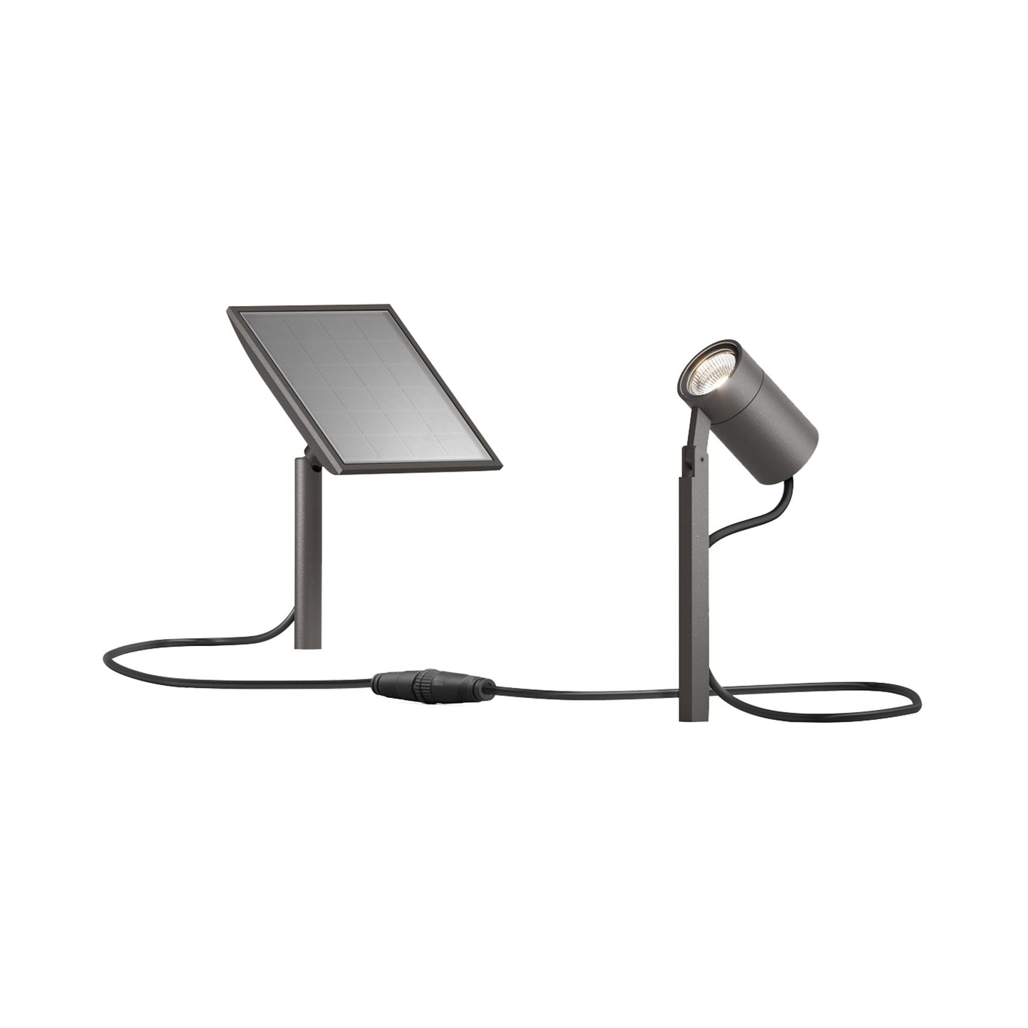 Piek Mini Outdoor LED Solar Portable Path Light in Cool Bronze.