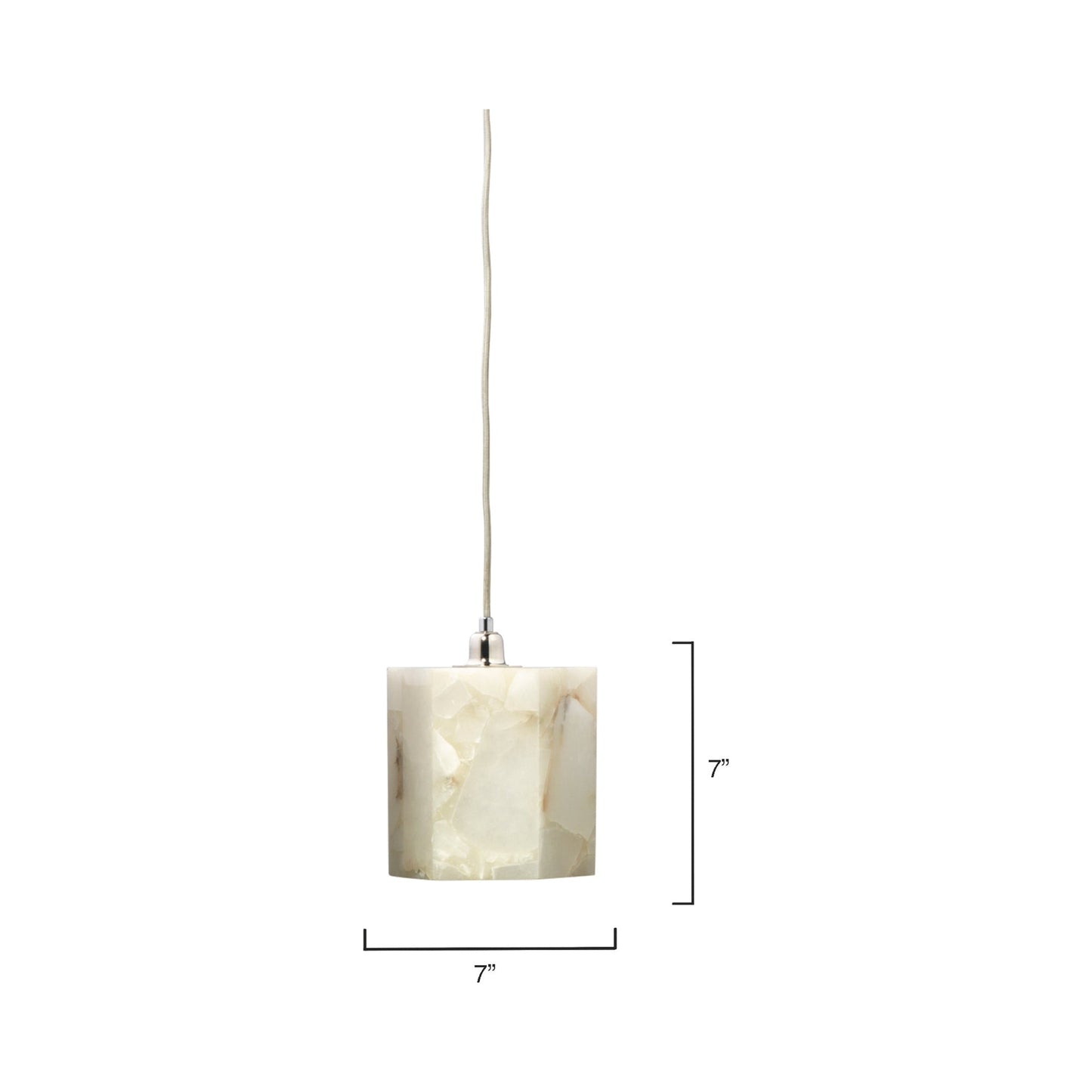 Borealis Hexagon Pendant Light - line drawing.
