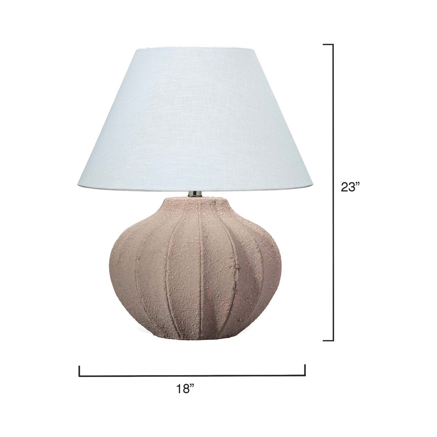 Clamshell Table Lamp in - line drawing.