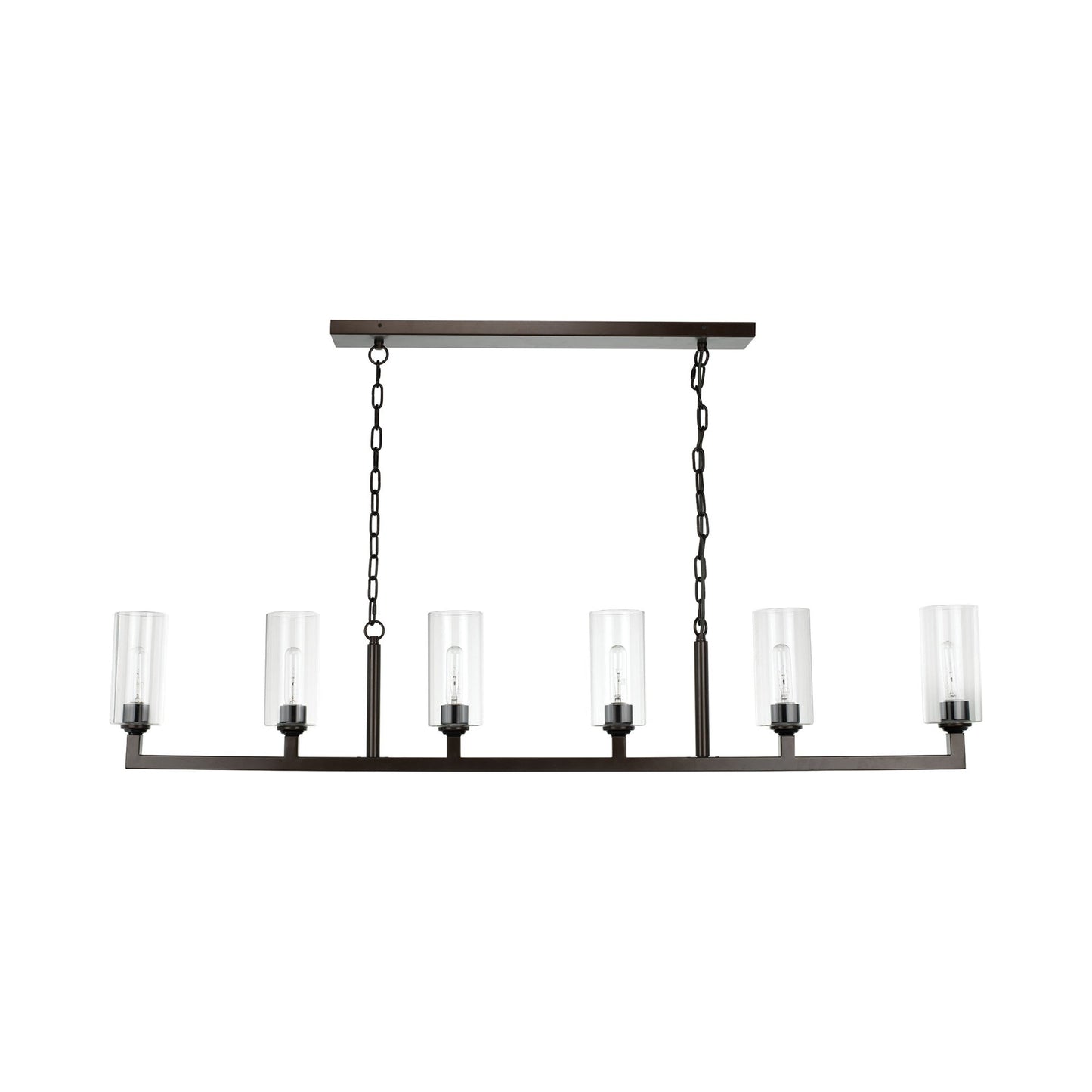 Linear Chandelier in Oil Rubbed Bronze.