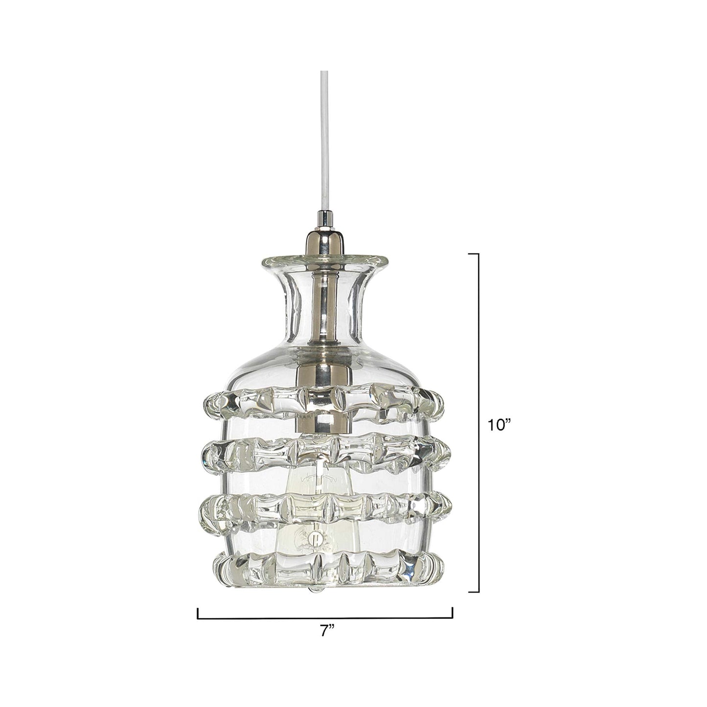 Ribbon Pendant Light - line drawing.