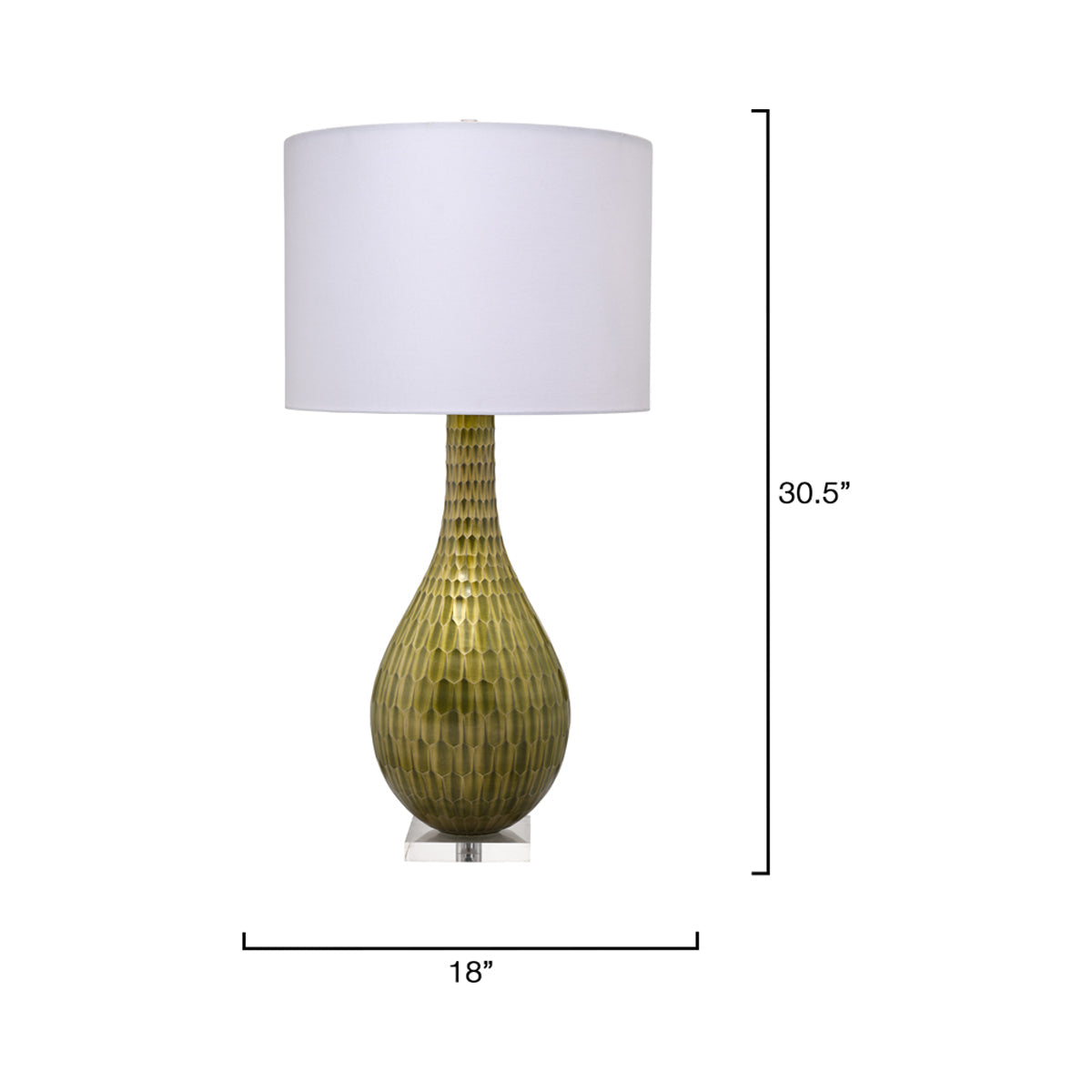Serpentine Table Lamp - line drawing.
