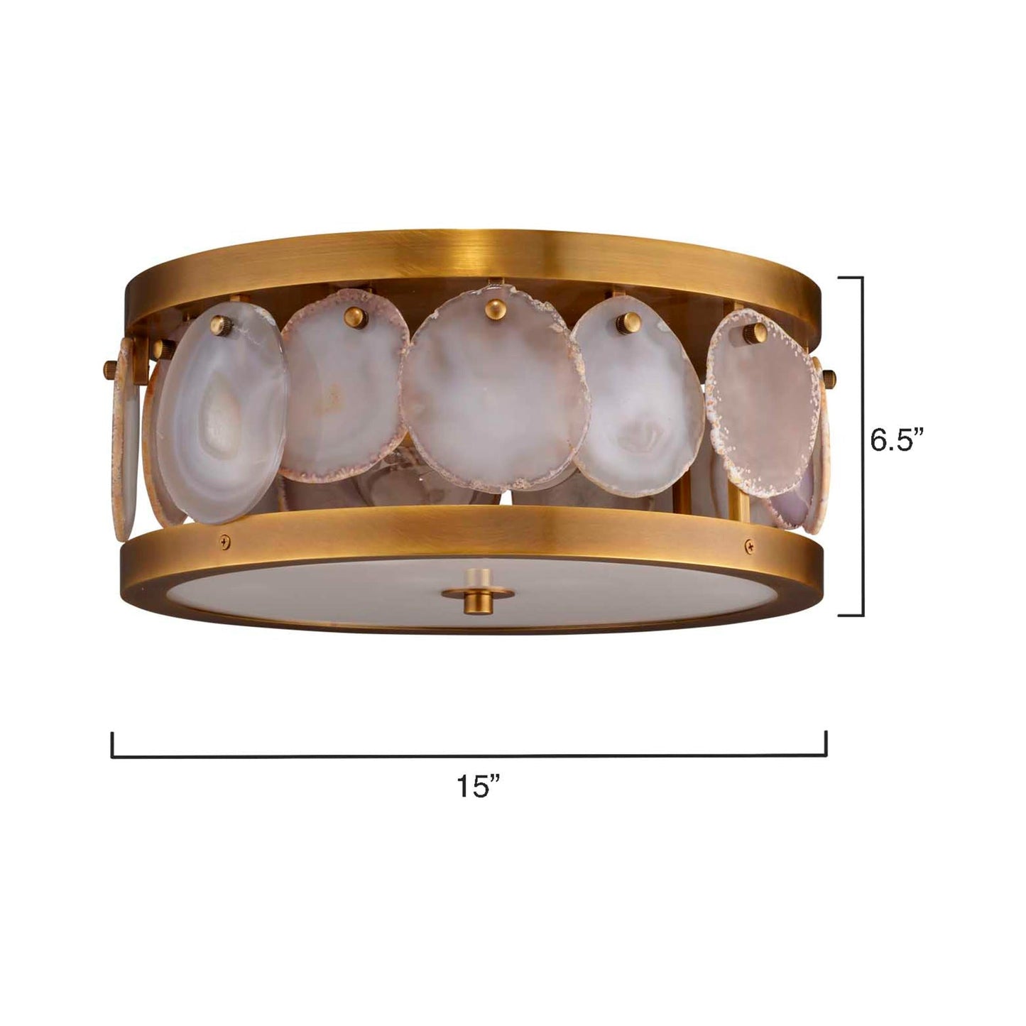 Upsala Agate Flush Mount Ceiling Light - line drawing.