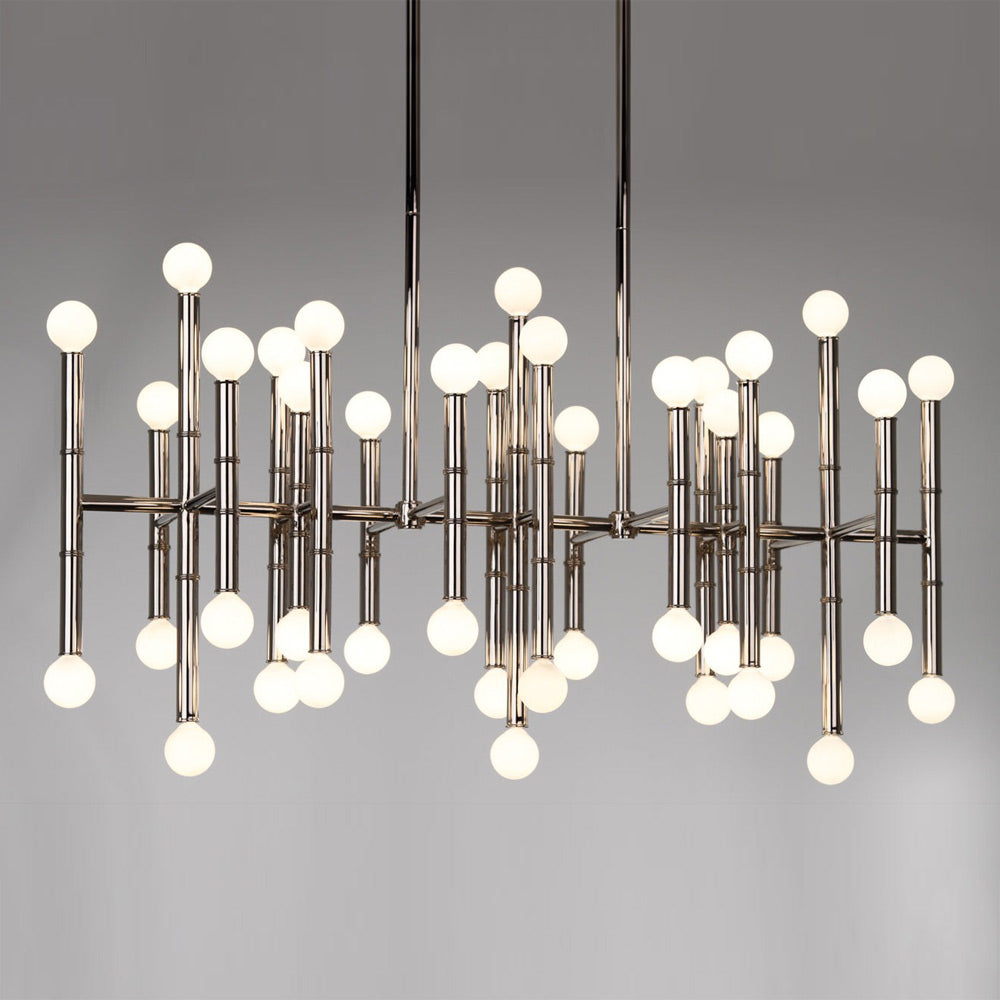 Meurice Rectangle Chandelier in Nickel.