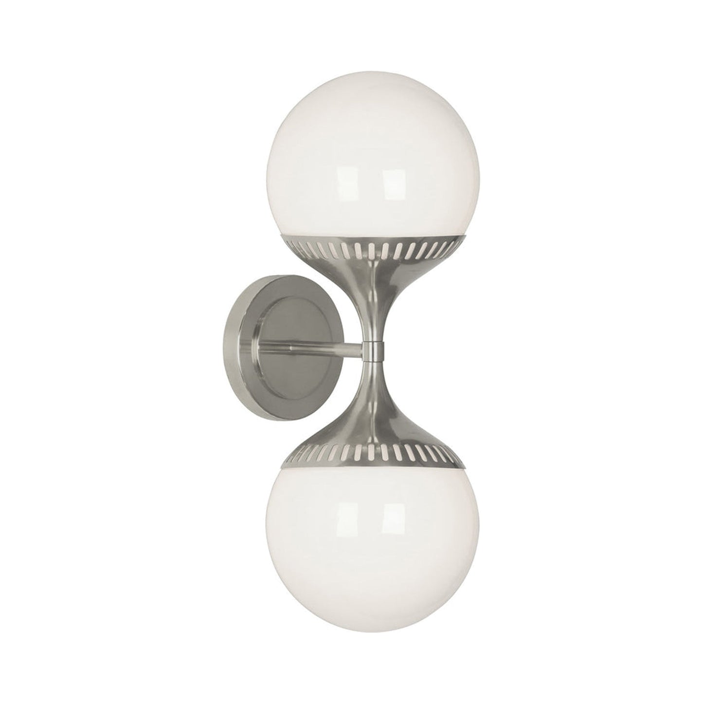 Rio End On End Wall Light in Polished Nickel.