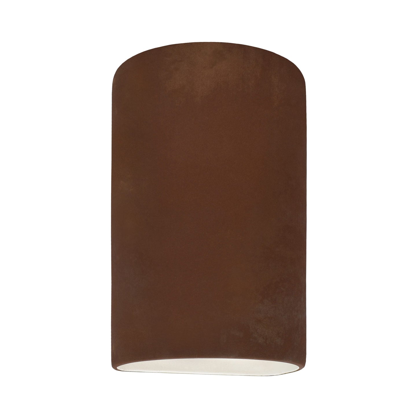 Ambiance ADA Cylinder Closed Top Outdoor Wall Light in Real Rust.