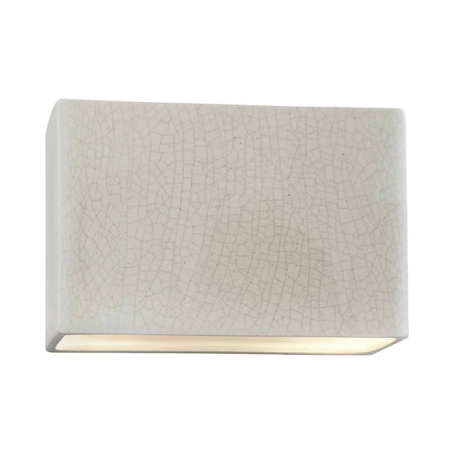 Ambiance ADA Wide Rectangle Open Top and Bottom Wall Light in White Crackle.