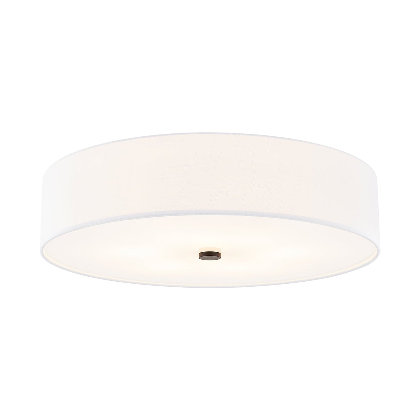 Classic Drum Flush Mount Ceiling Light in Matte Black/White (30-Inch).