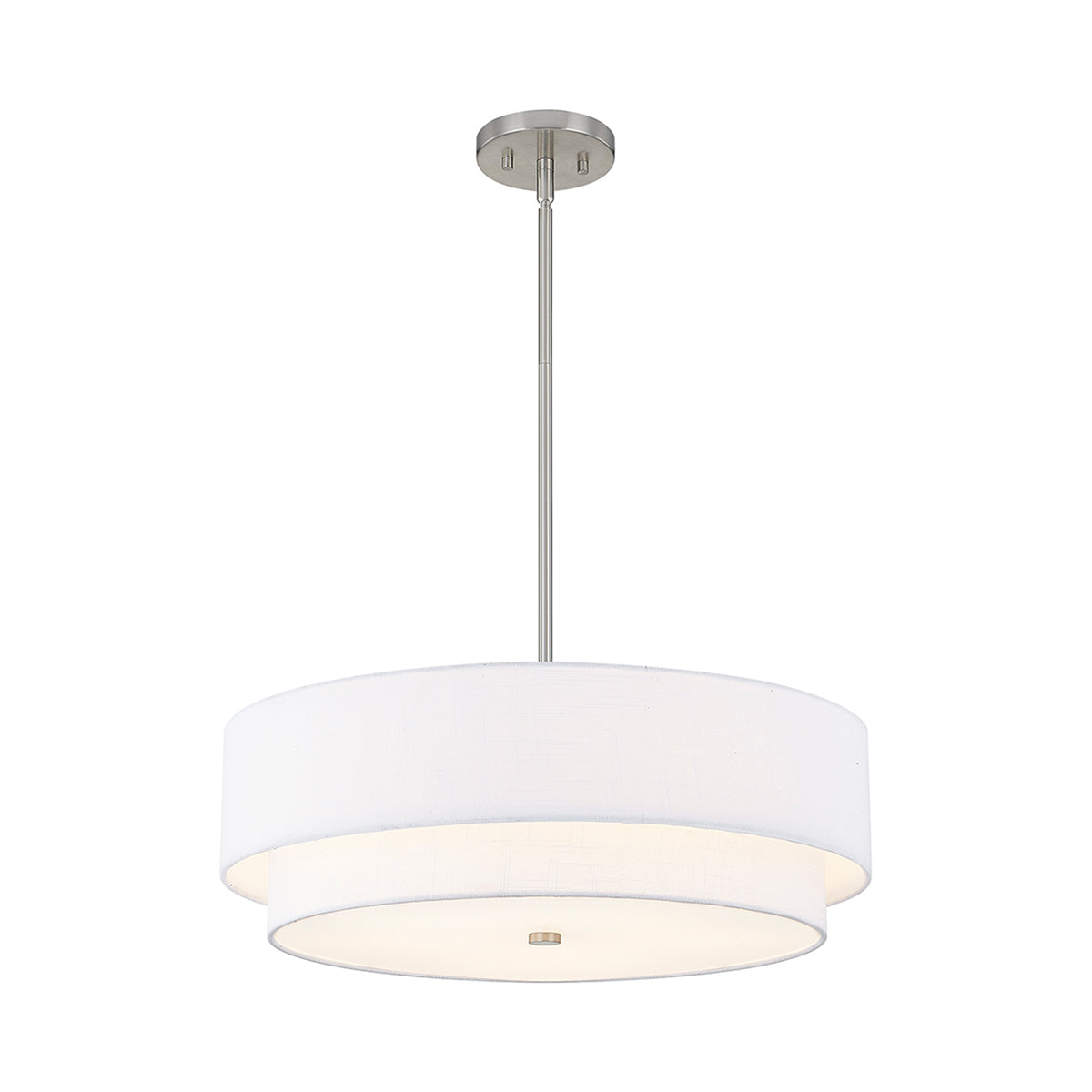 Classic Tiered Drum Pendant Light in White.