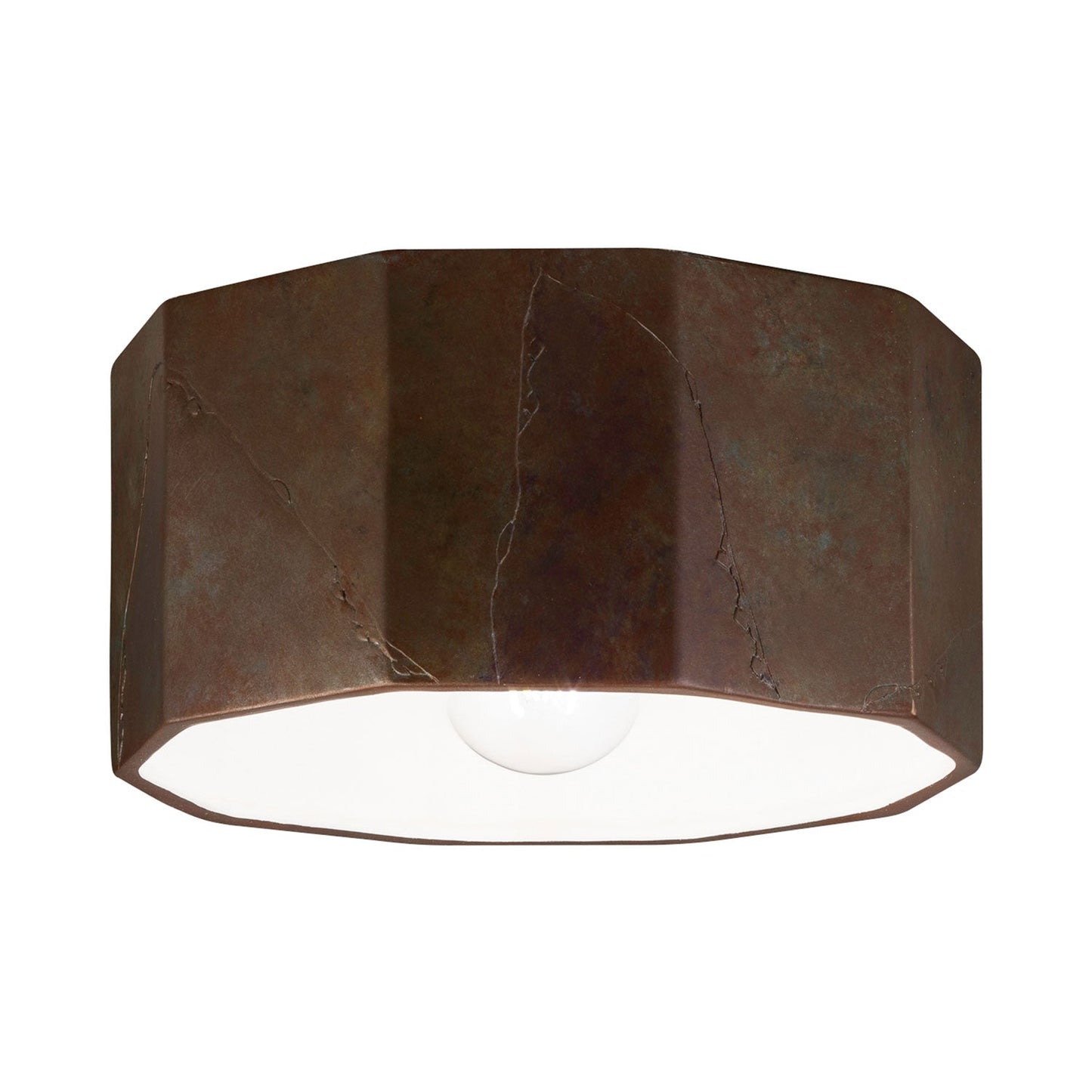 Deca Flush Mount Ceiling Light in Tierra Red Slate.