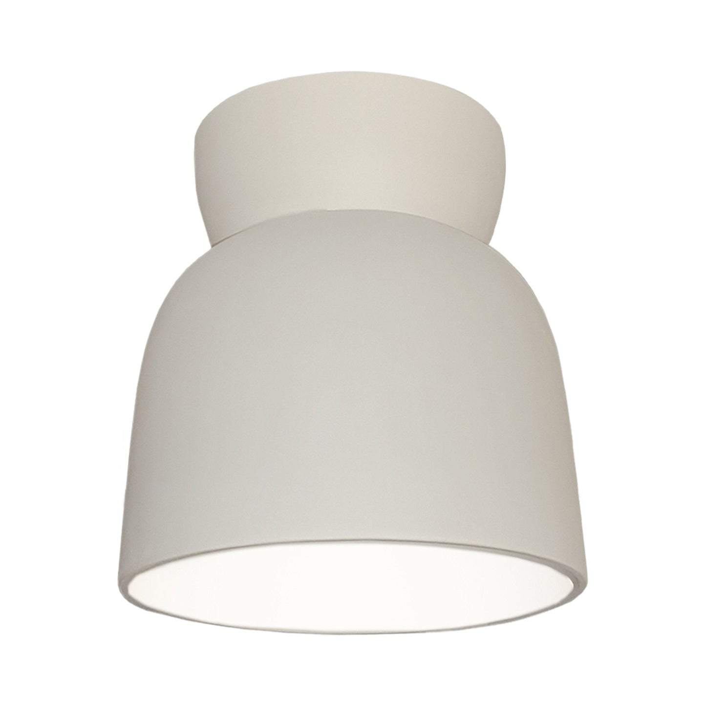 Hourglass Flush Mount Ceiling Light in Unfinished Bisque.