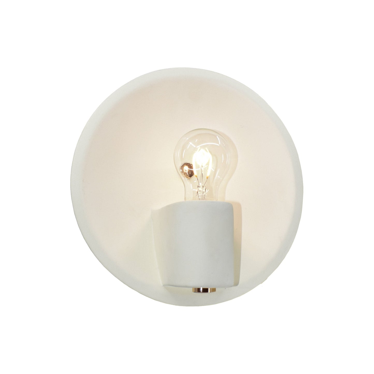 Shield Wall Light in Unfinished Bisque/Polished Brass.