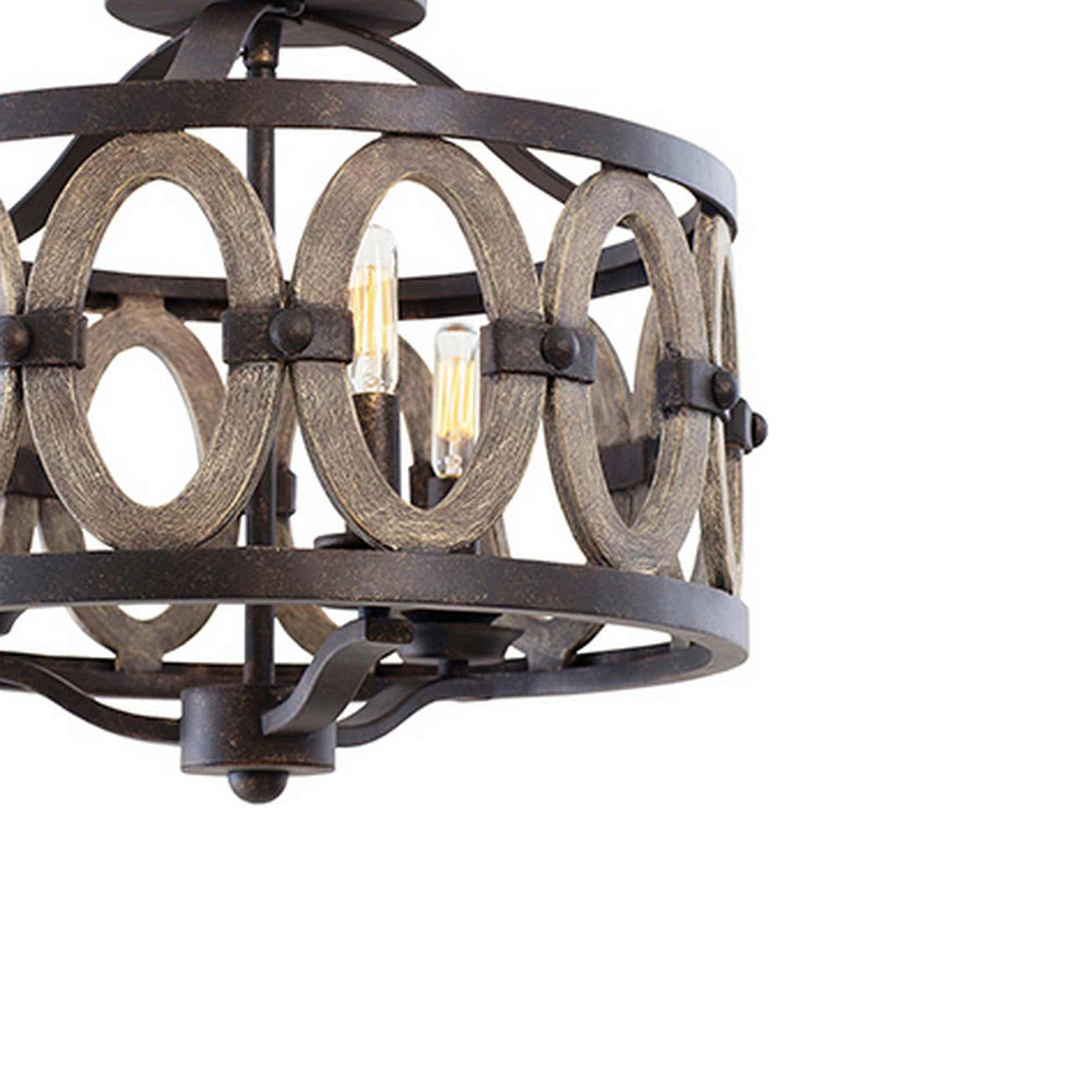 Belmont Flush Mount Ceiling Light in Detail.