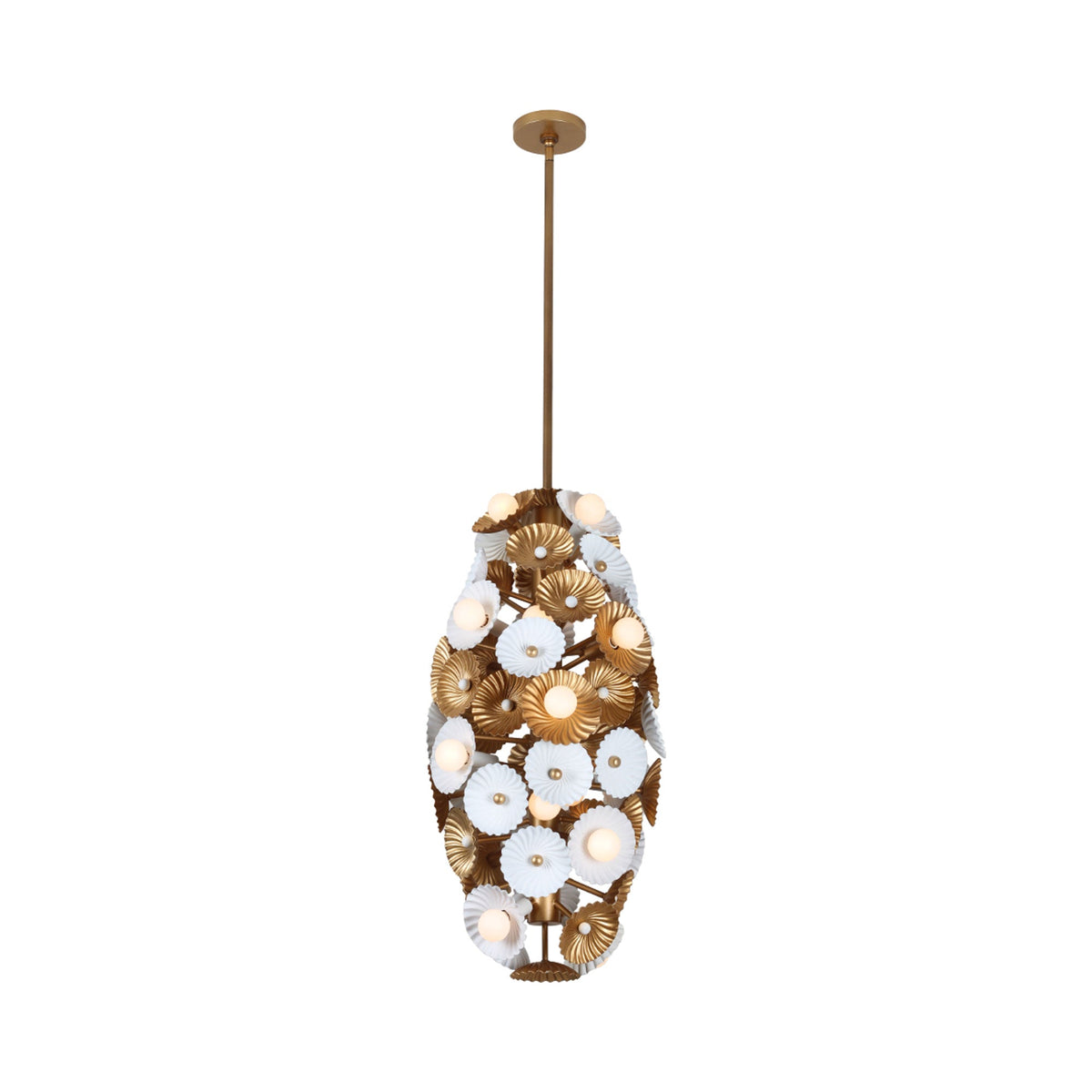 Damask Foyer Pendant Light in White.