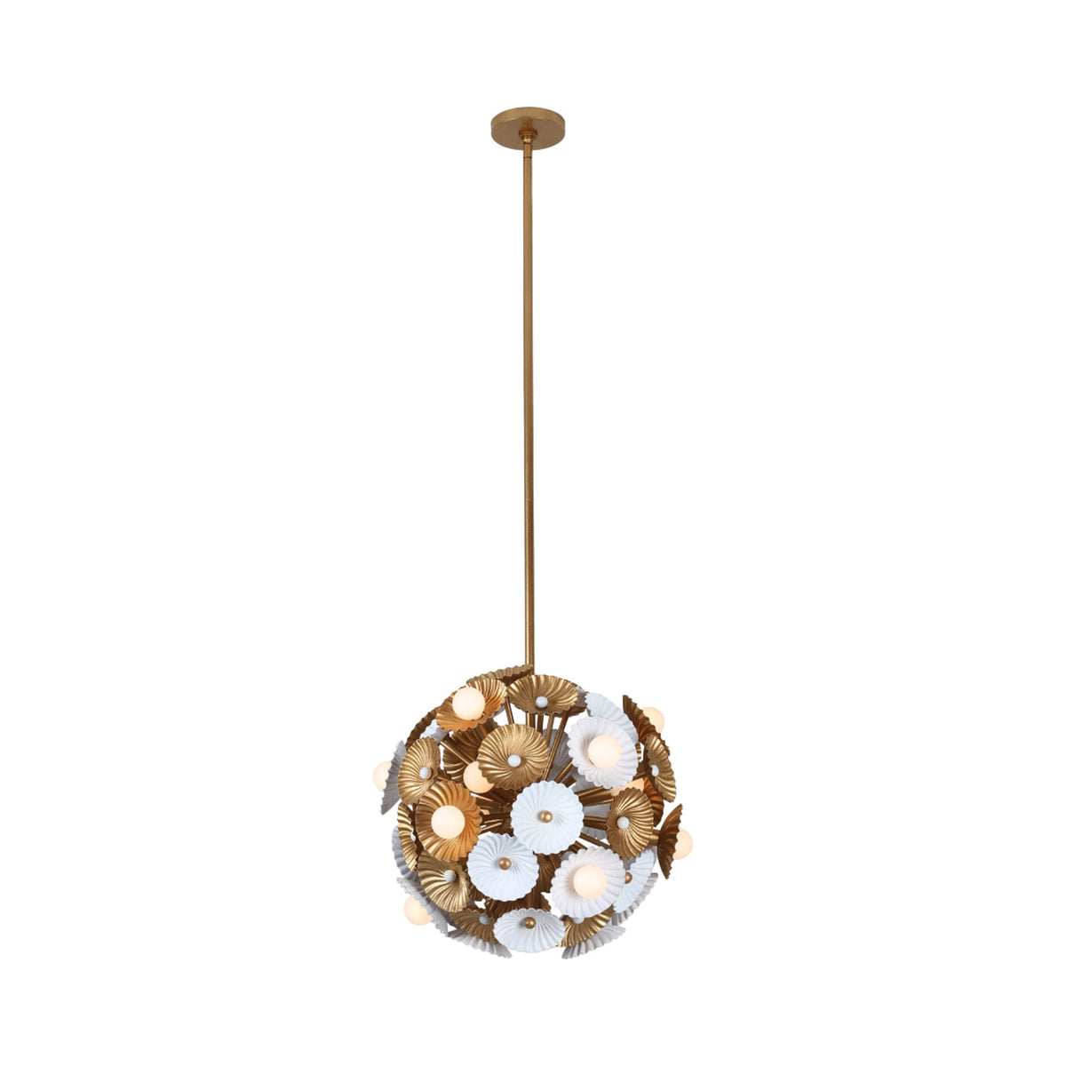 Damask Semi Flush Mount Ceiling Light in White.