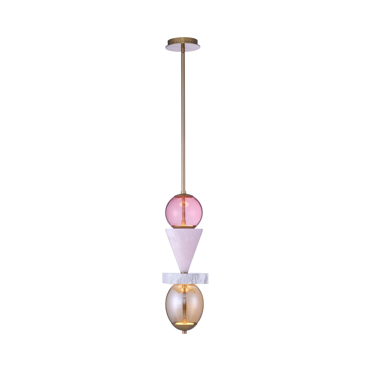 Demi LED Pendant Light in Pink Jade.