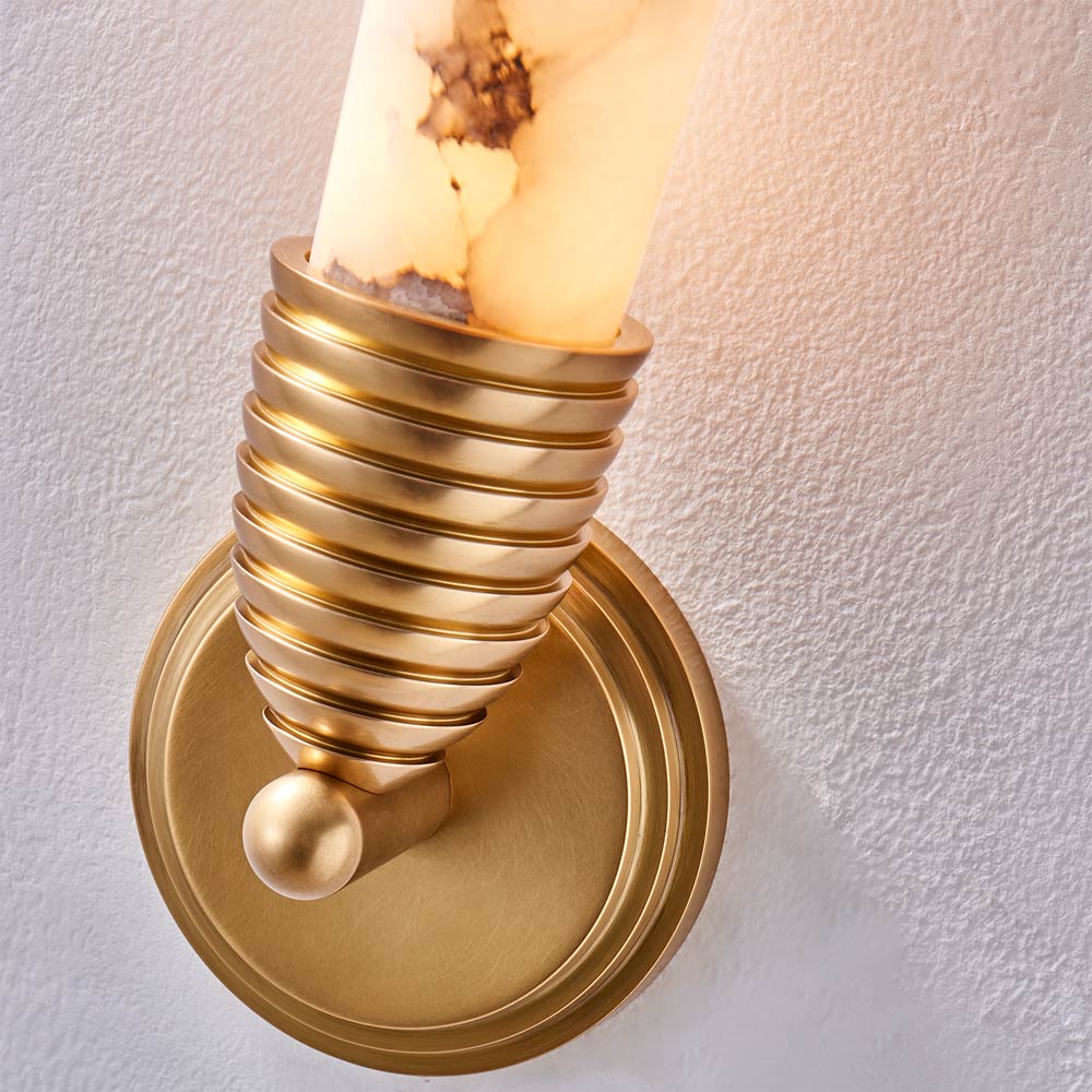 Gypsum Alabaster LED Wall Light in Detail.