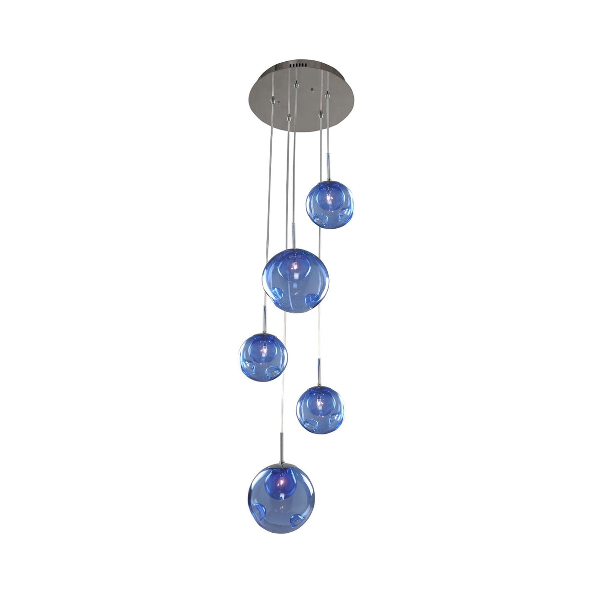Meteor Multi Light Pendant Light in Sapphire (5-Light).