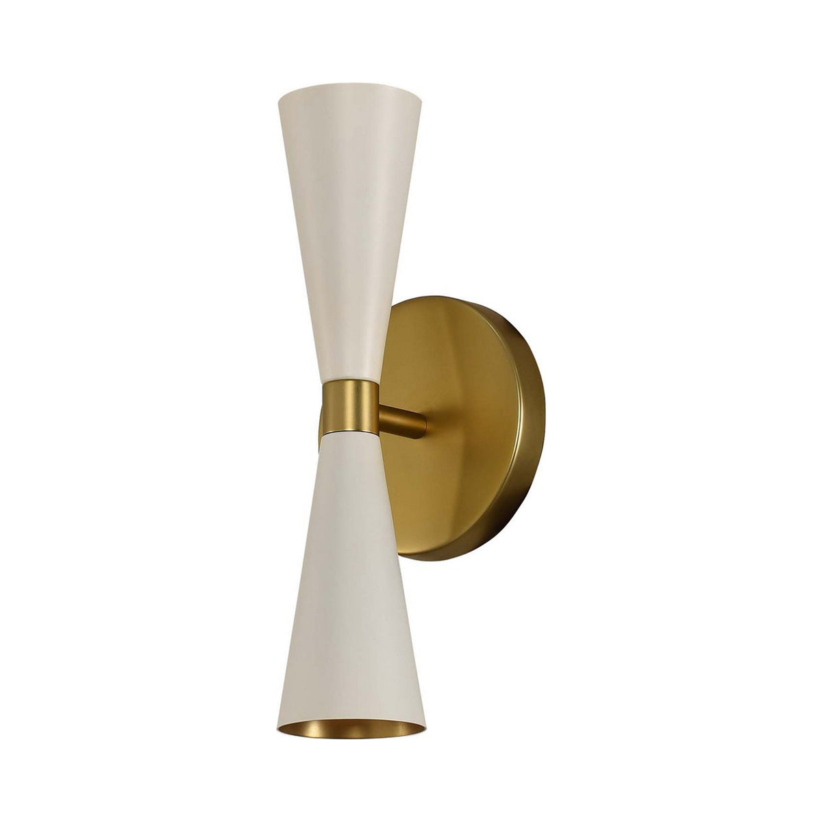 Milo Wall Light in White/Vintage Brass.