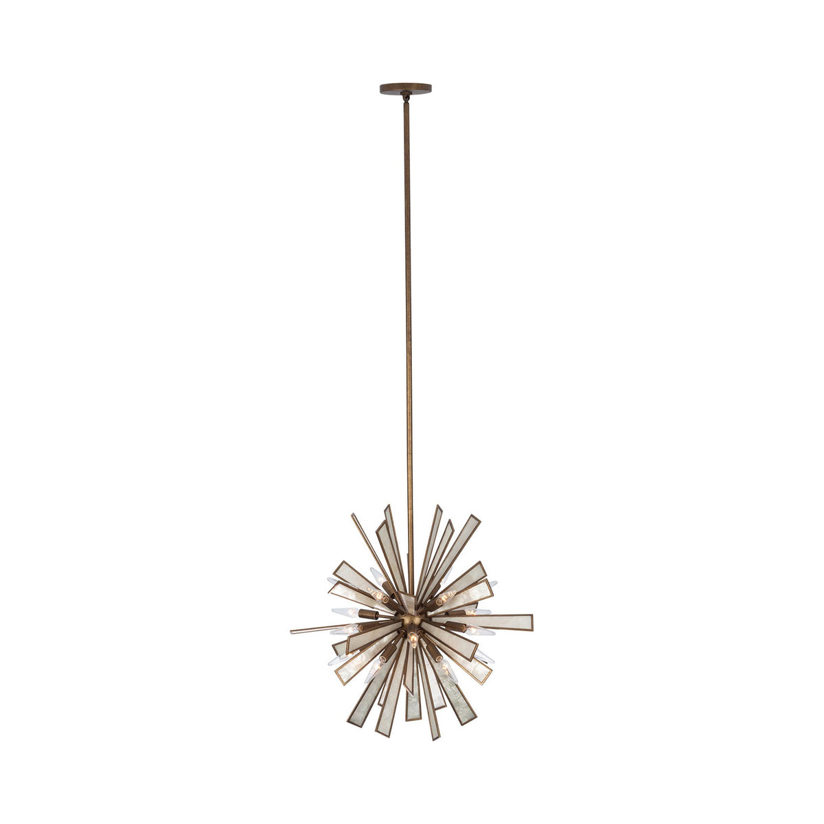 Radiance Pendant Light in Pearlized Antique Brass.