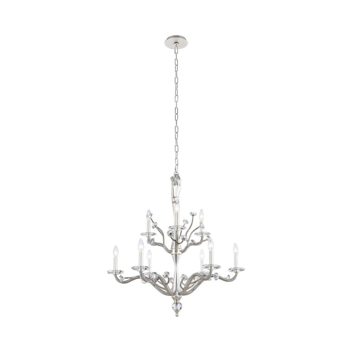 Venus Tiered Chandelier in Pewter.