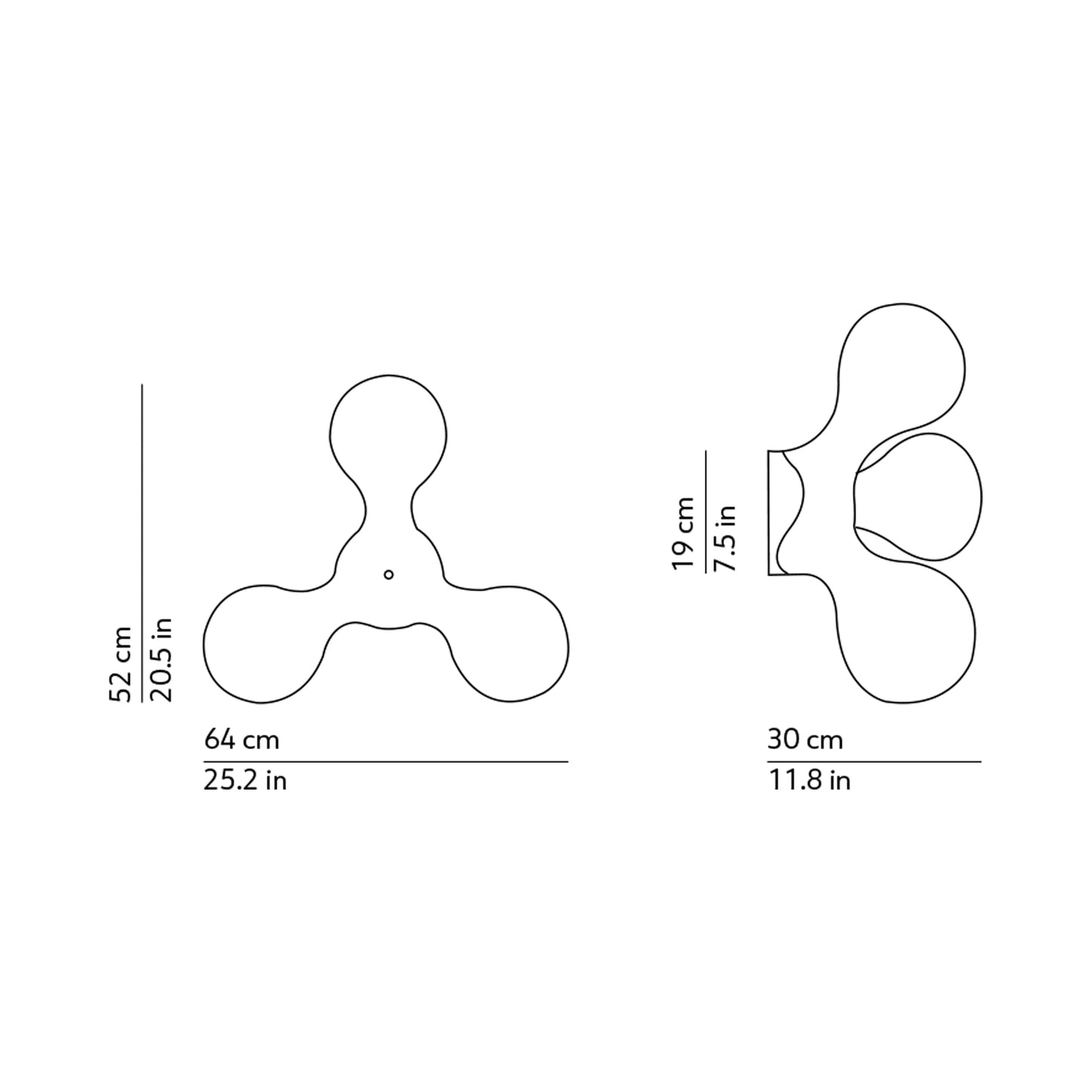 Atomium Ceiling / Wall Light - line drawing.