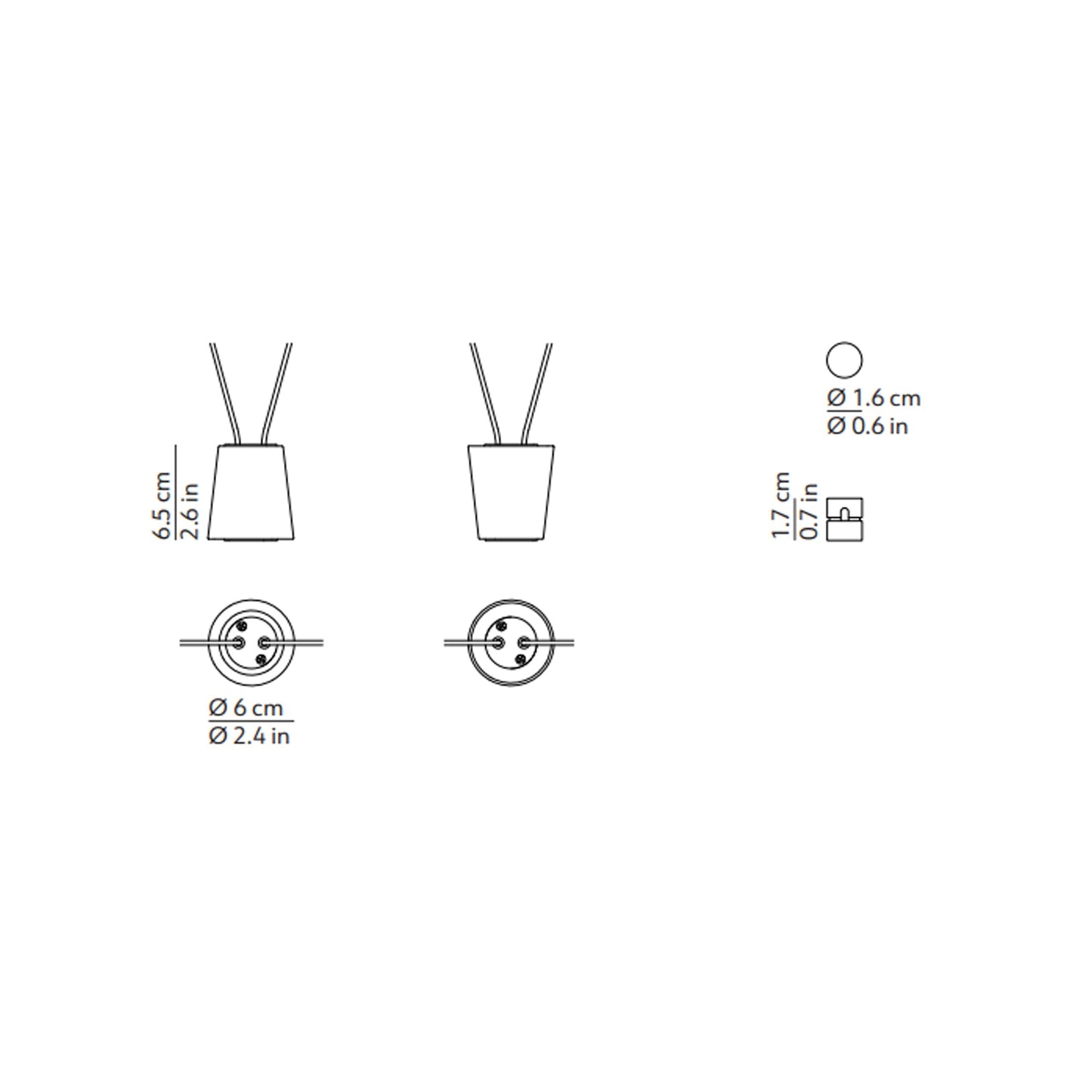 Sling LED Pendant Light - line drawing.
