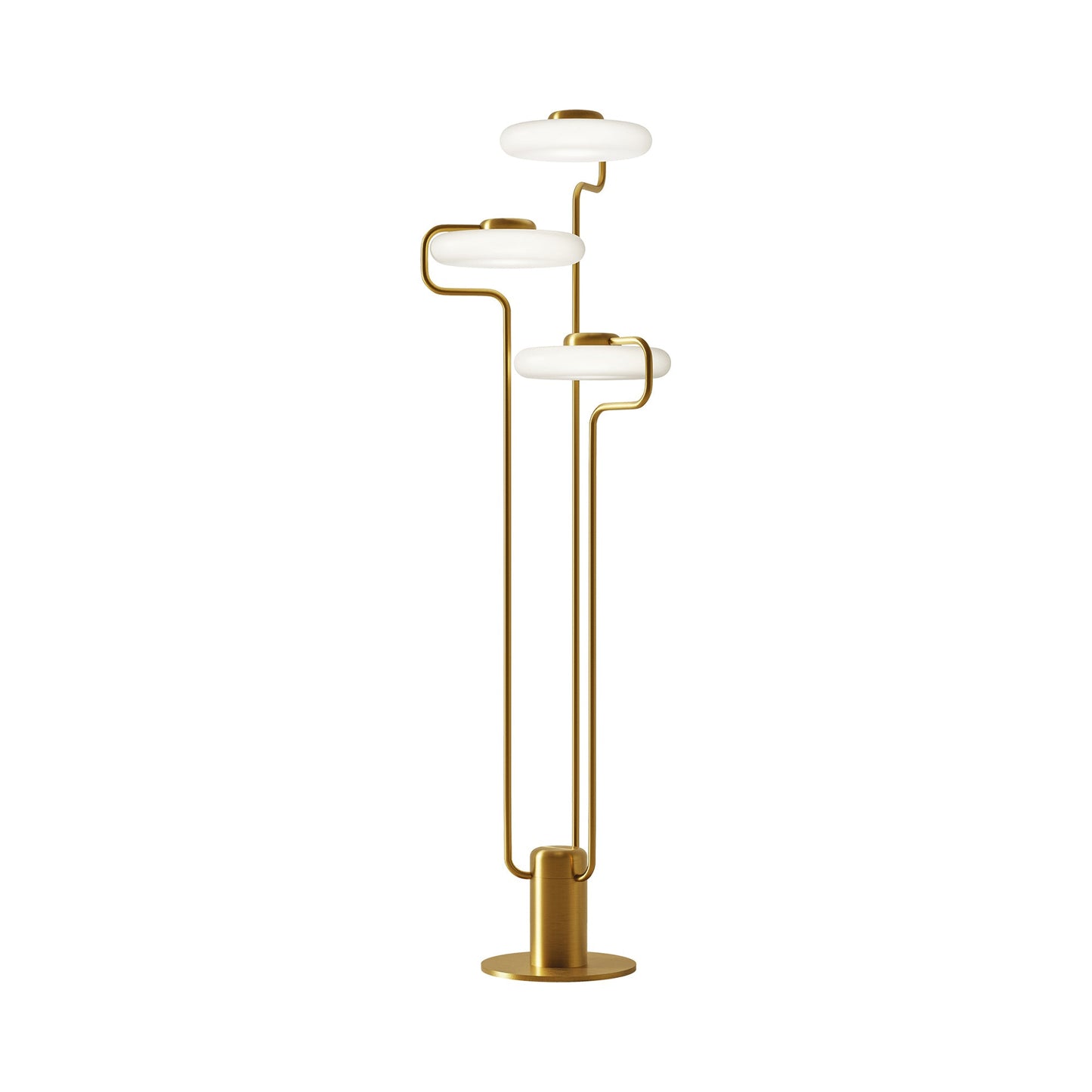 Tratto LED Floor Lamp in Brass.