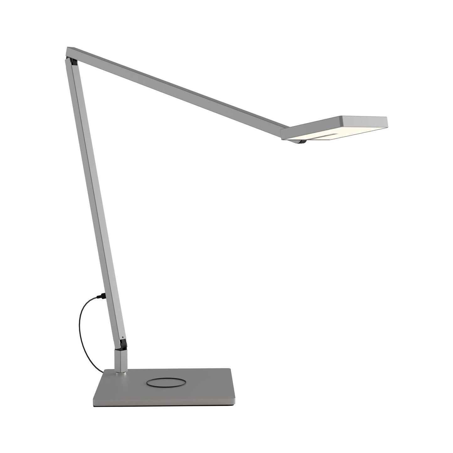 Focaccia LED Desk Lamp in Silver (Wireless Charging Base).
