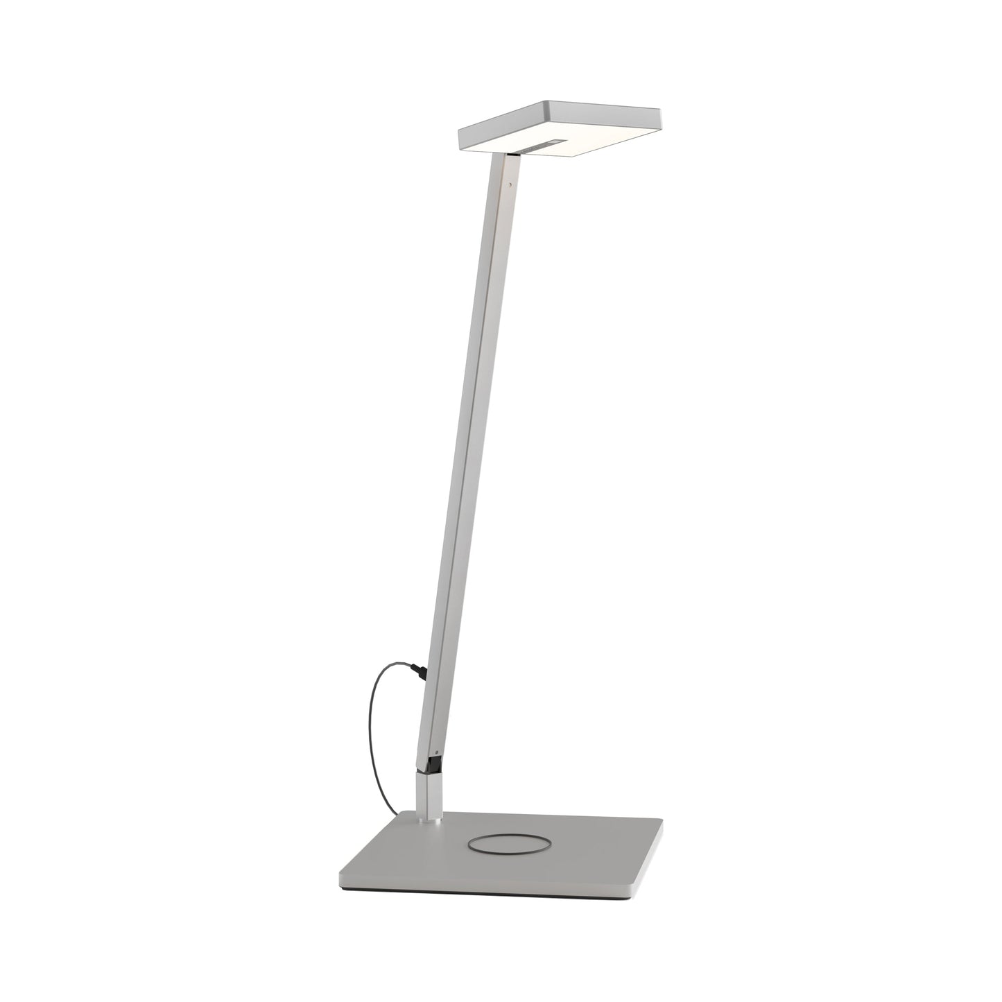 Focaccia Solo LED Desk Lamp in Silver (Wireless Charging Base).