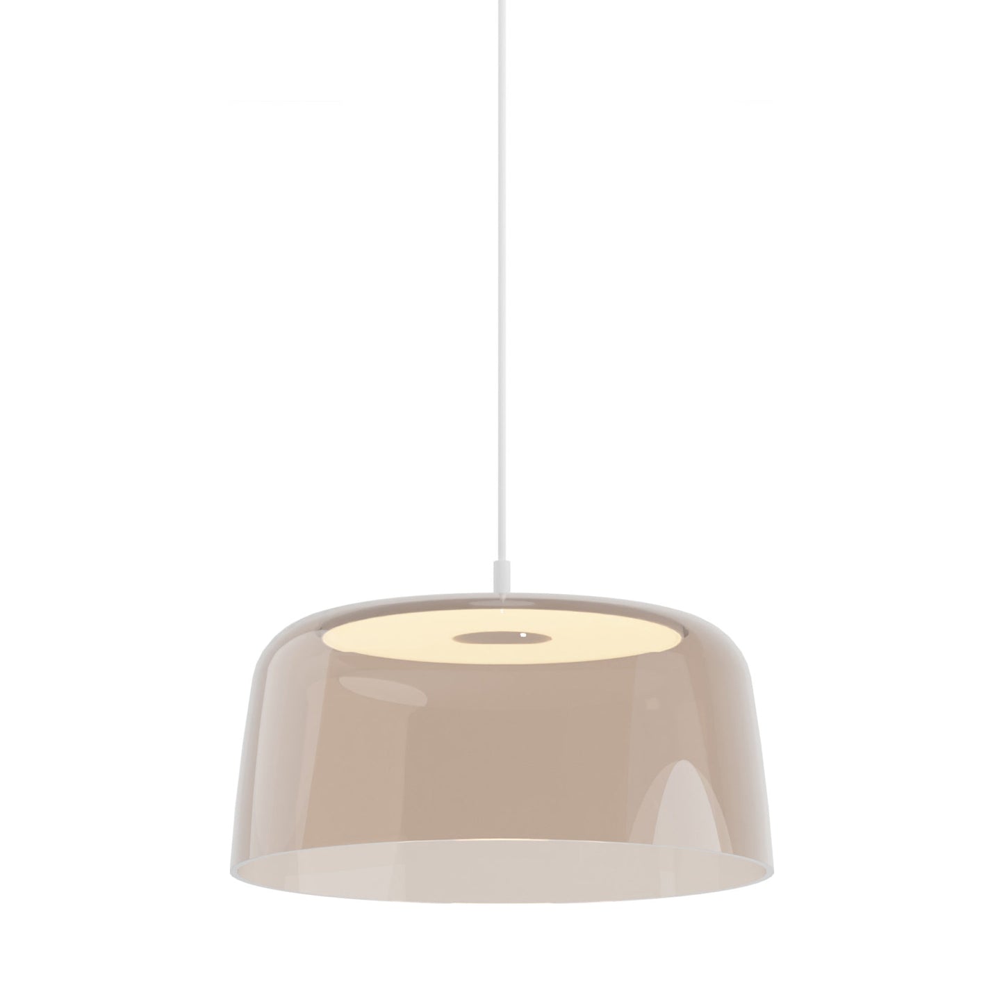 Yurei LED Pendant Light in Matte White/Tea Brown/Transparent Polymer.