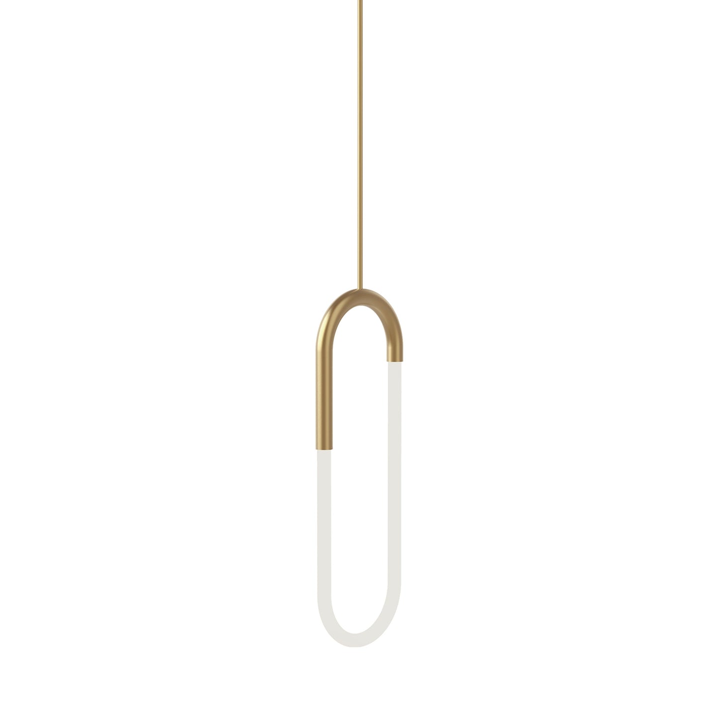 Huron LED Pendant Light in Brushed Gold.