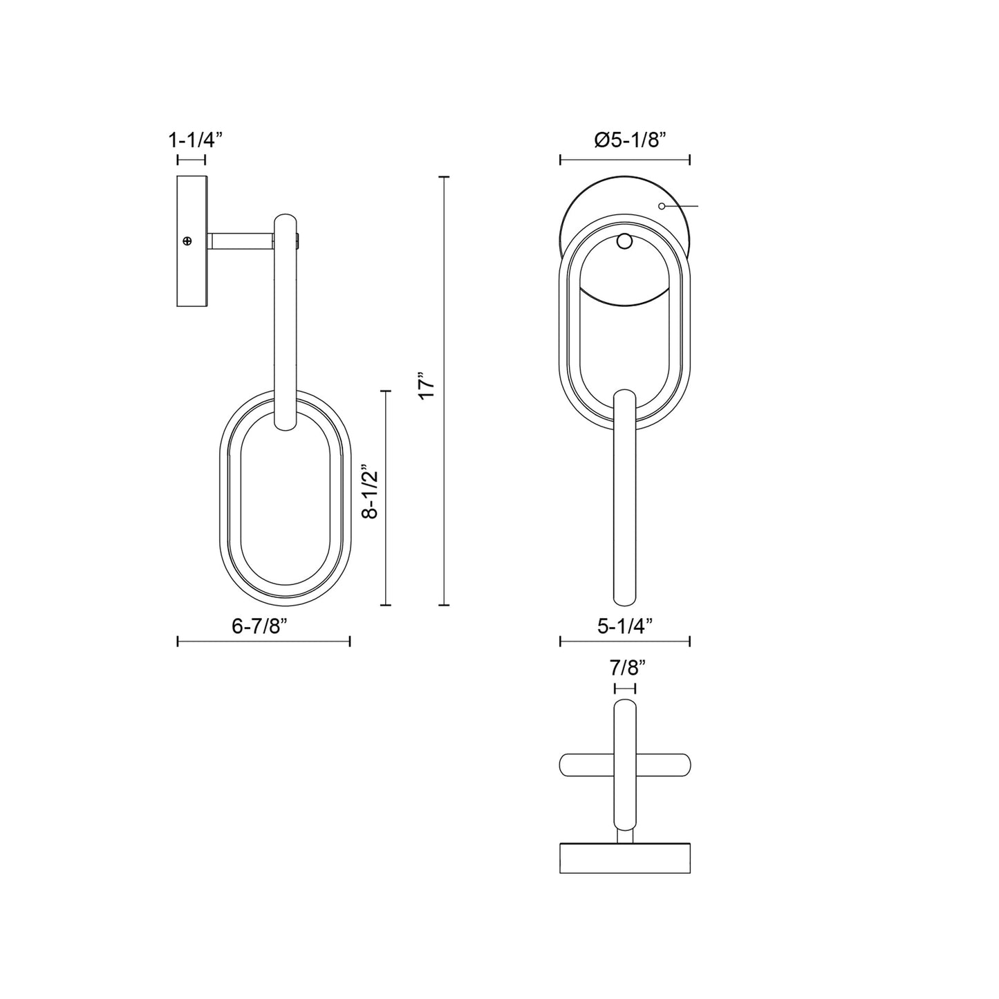Airen LED Wall Light - line drawing.