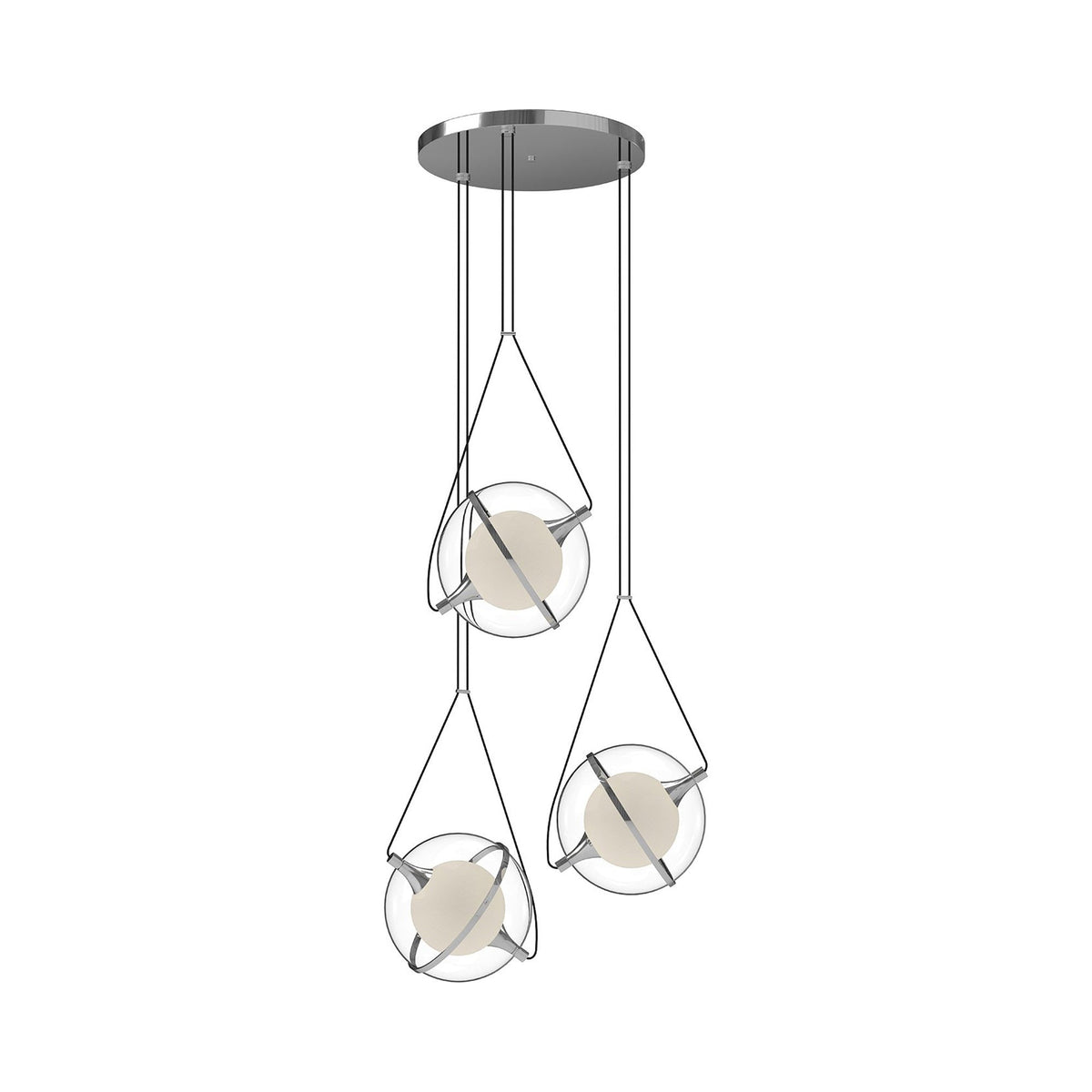 Aries LED Chandelier in Chrome (28-Inch).