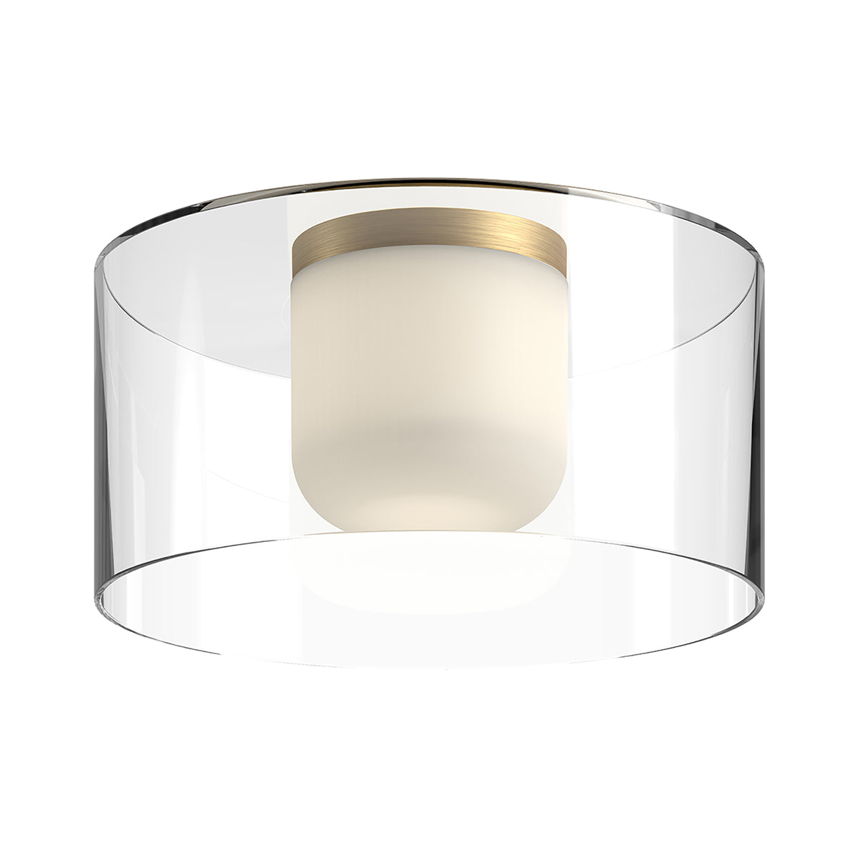 Birch LED Flush Mount Ceiling Light in Brushed Gold (12-Inch).