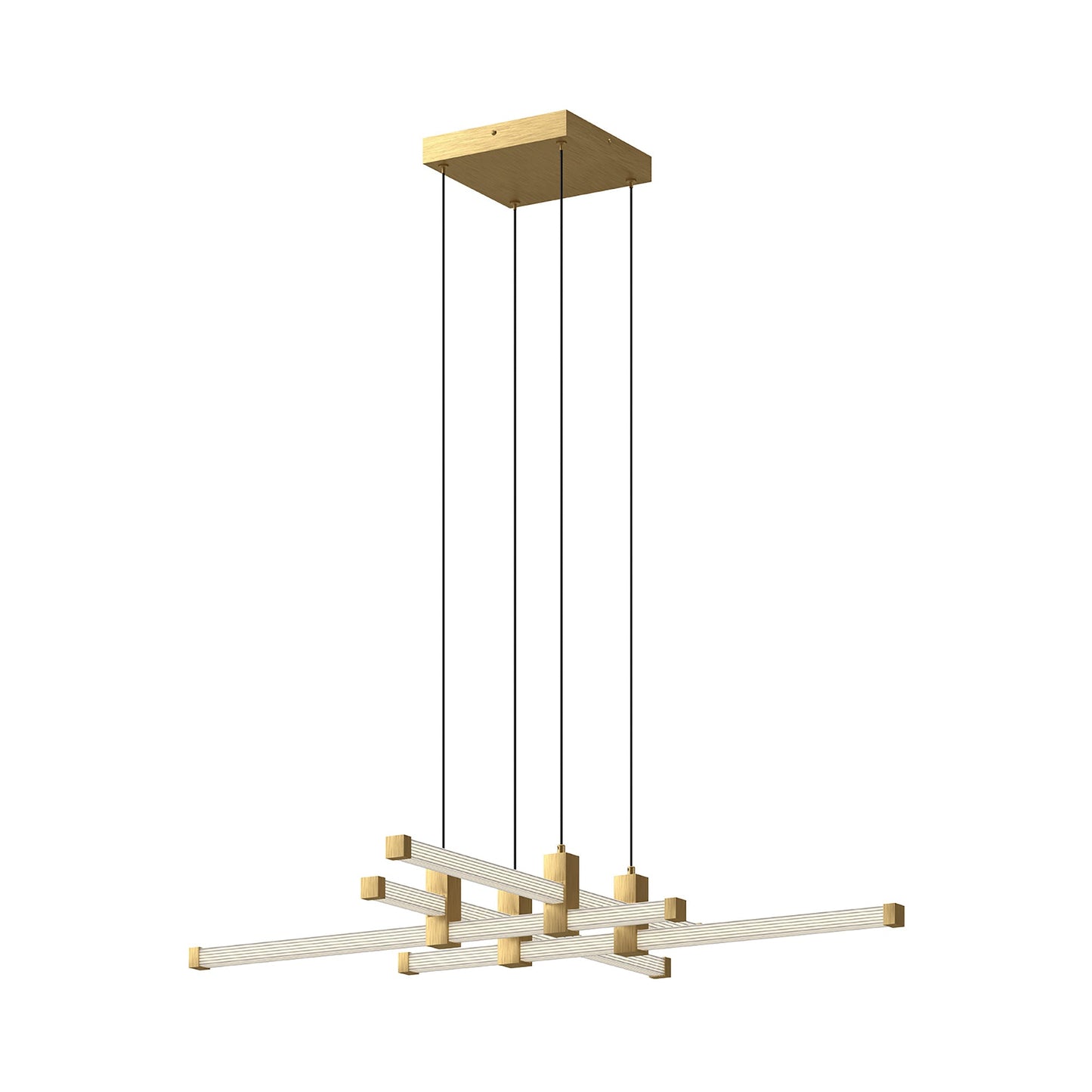 Blade LED Chandelier in Brushed Gold (4-Light).