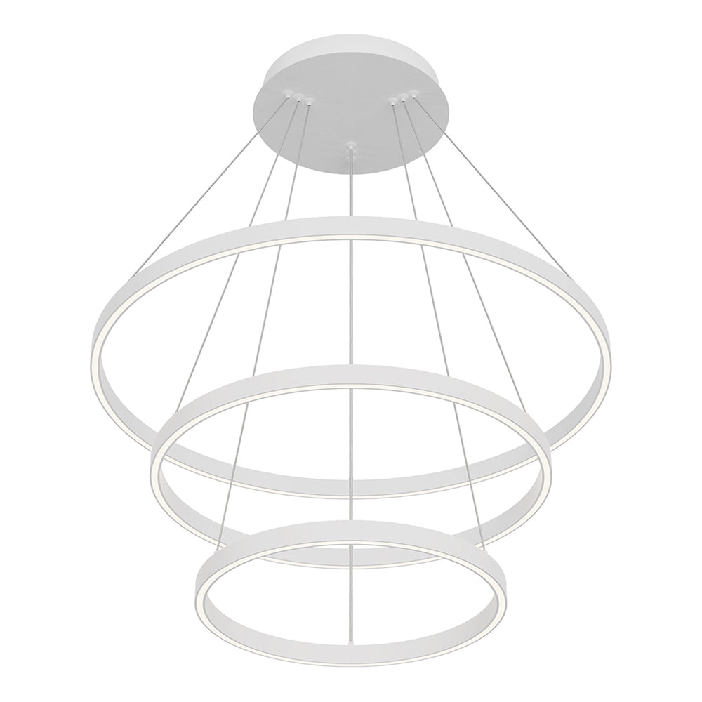 Cerchio LED Chandelier in White (3-Tier/Large).