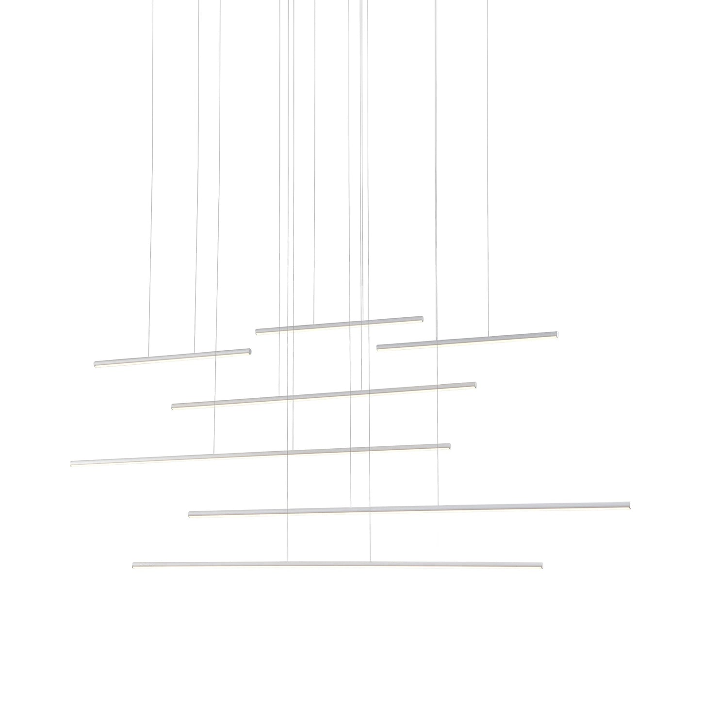Chute Motion LED Multi Pendant Light in White (7-Light).