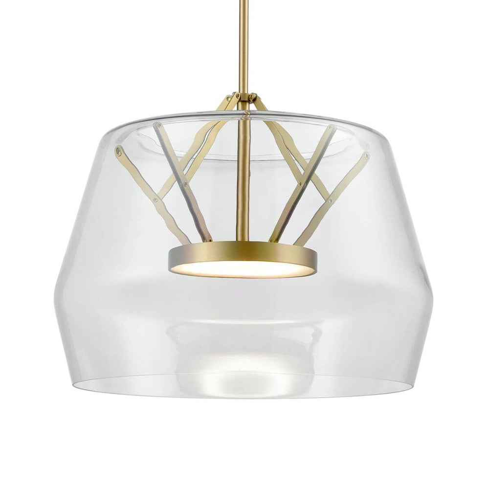 Deco LED Pendant Light in Brushed Gold (Large).