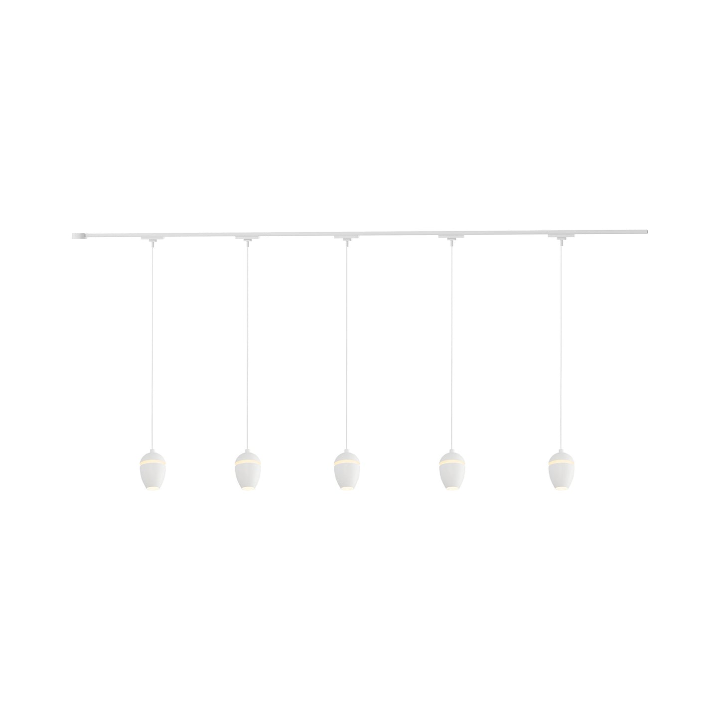 Eloa Trilo Track Multi Light LED Pendant Light in White (5-Head).