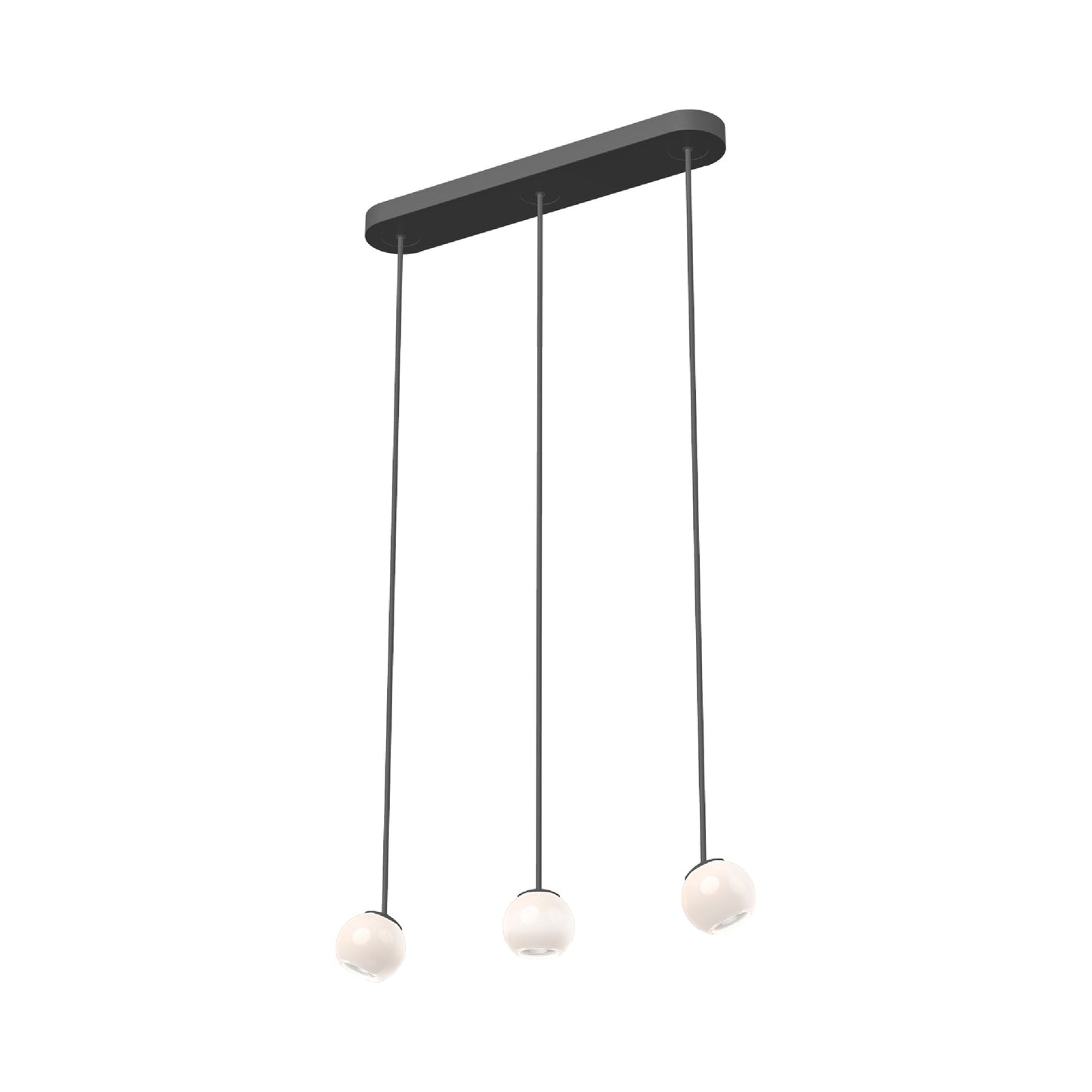 Europa LED Pendant Light in Black (3-Light).