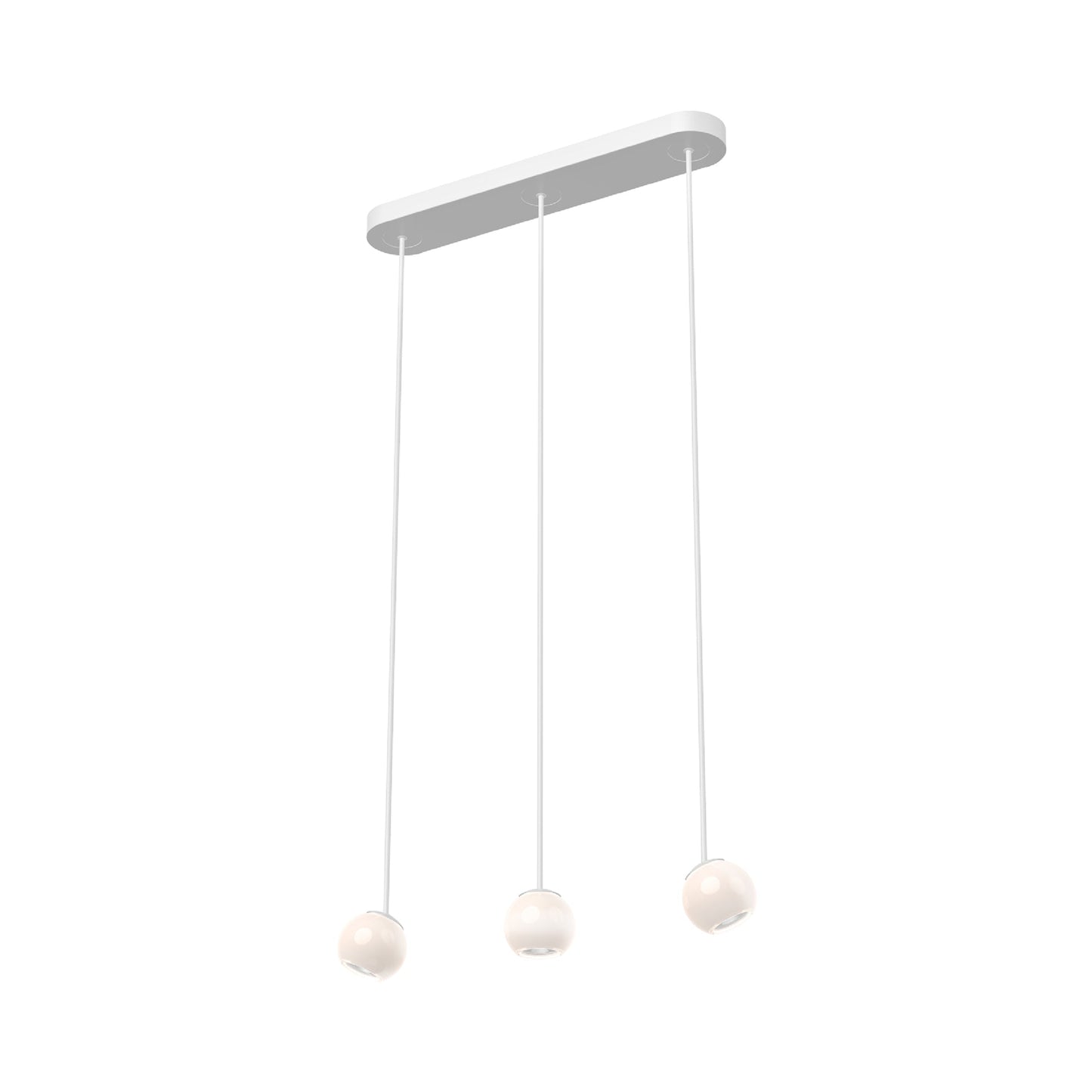Europa LED Pendant Light in White (3-Light).