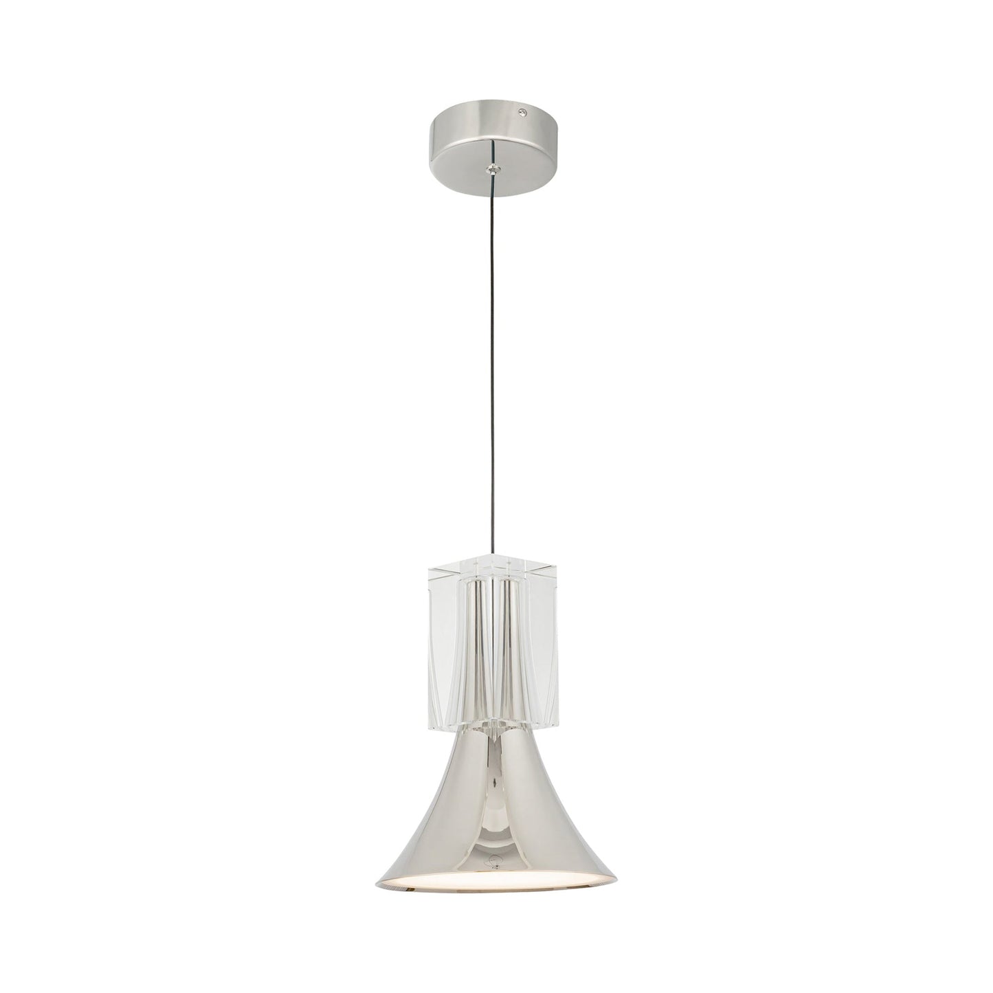 Floe LED Pendant Light in Polished Nickel.