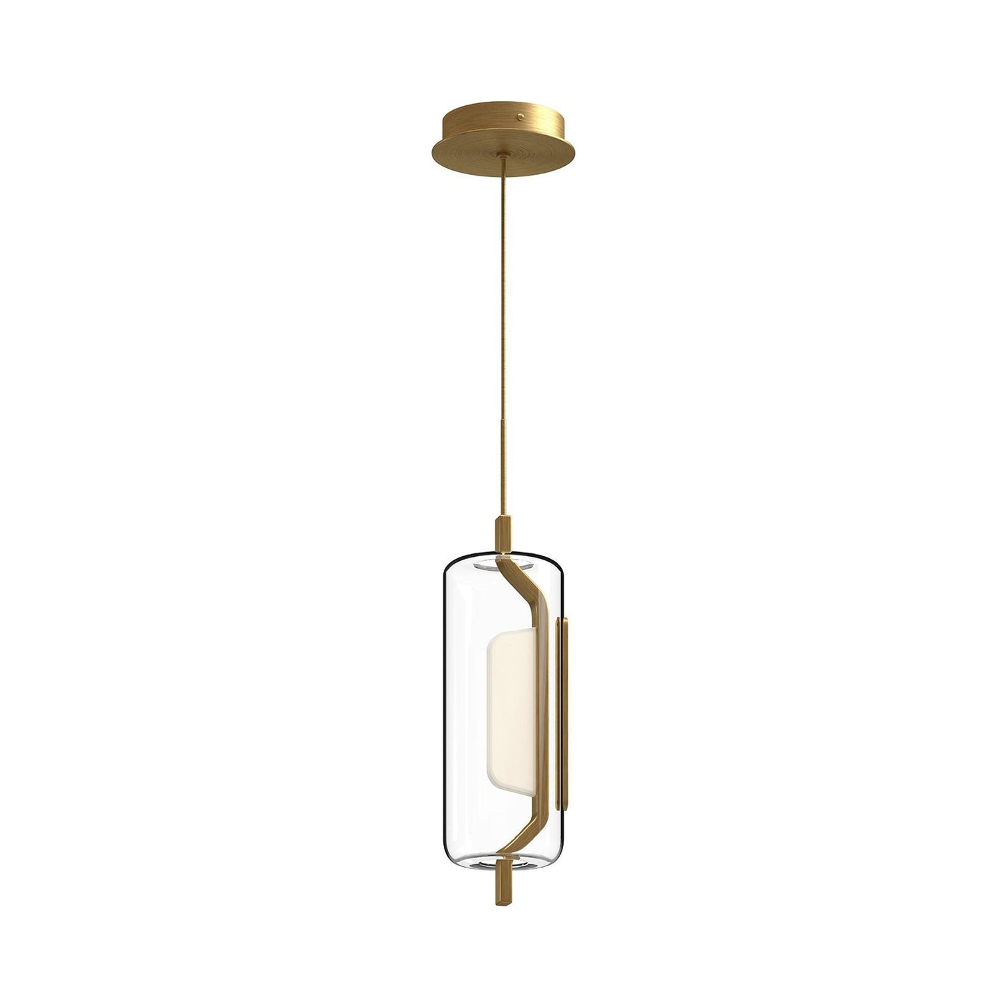 Hilo LED Pendant Light in Brushed Gold.