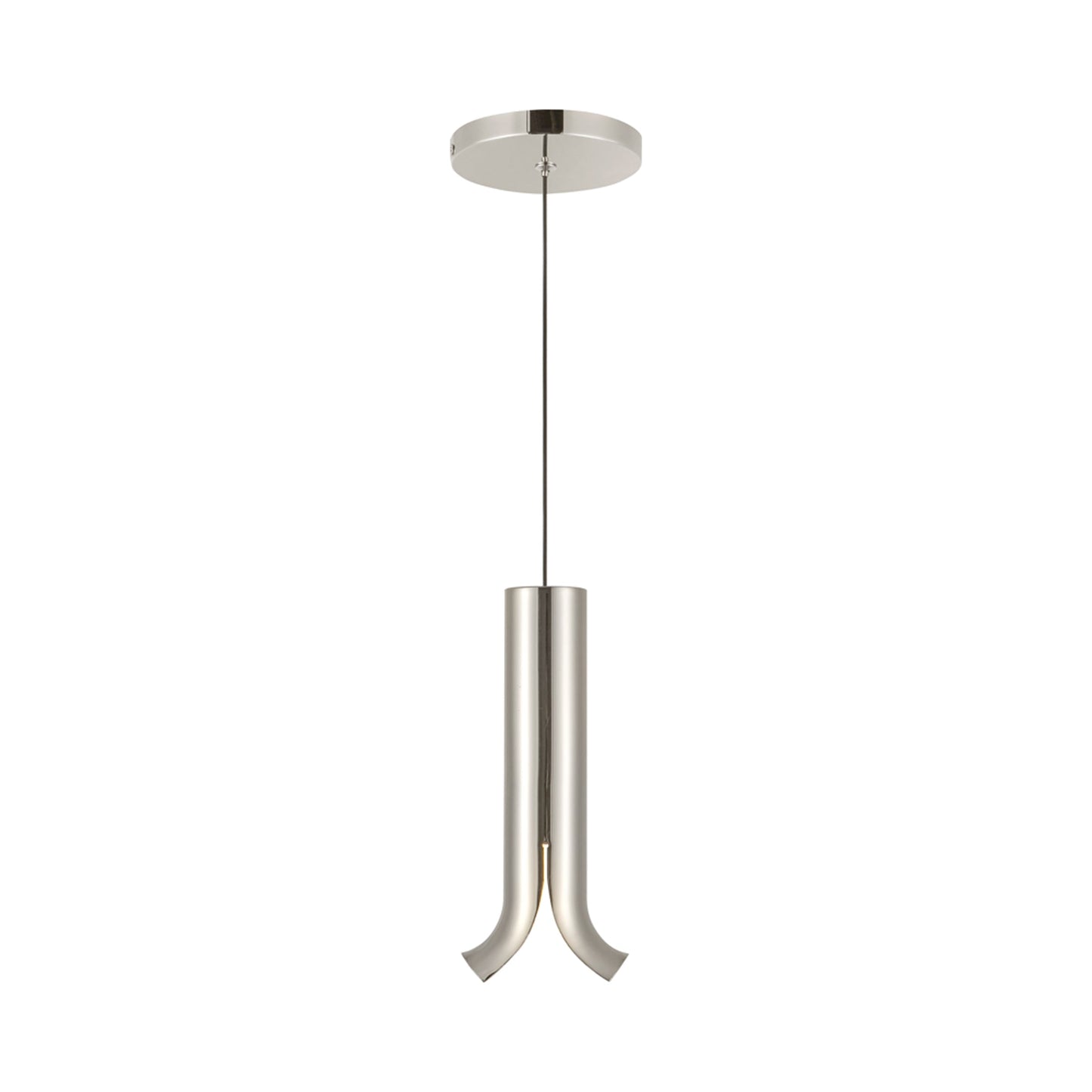 Husk LED Pendant Light in Polished Nickel.