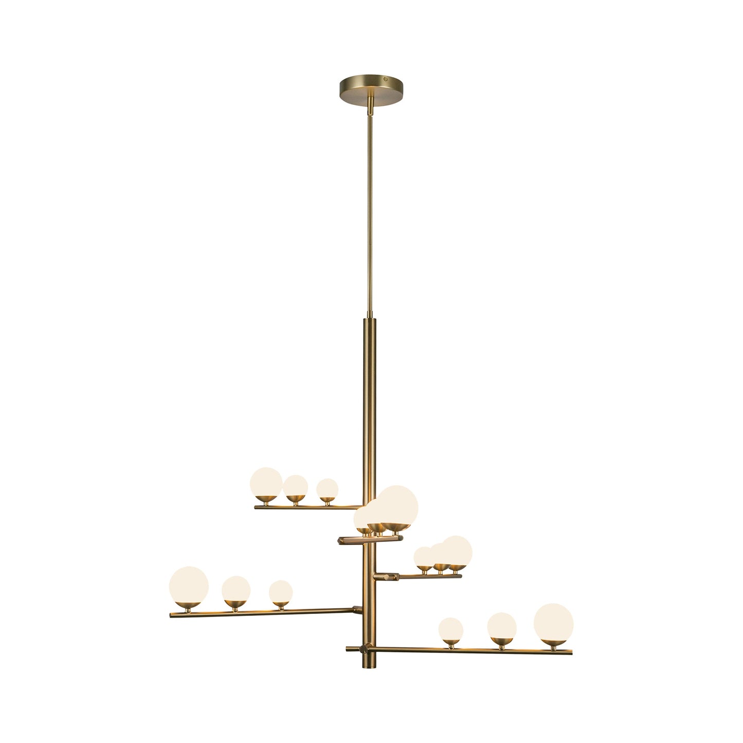 Juniper LED Chandelier in Brushed Gold (15-Light).