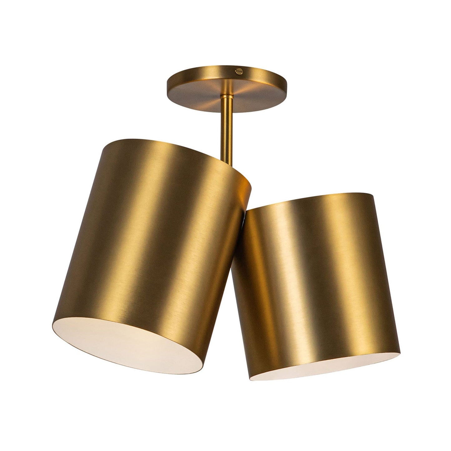 Keiko Semi-Flush Mount Ceiling Light in Brushed Gold.