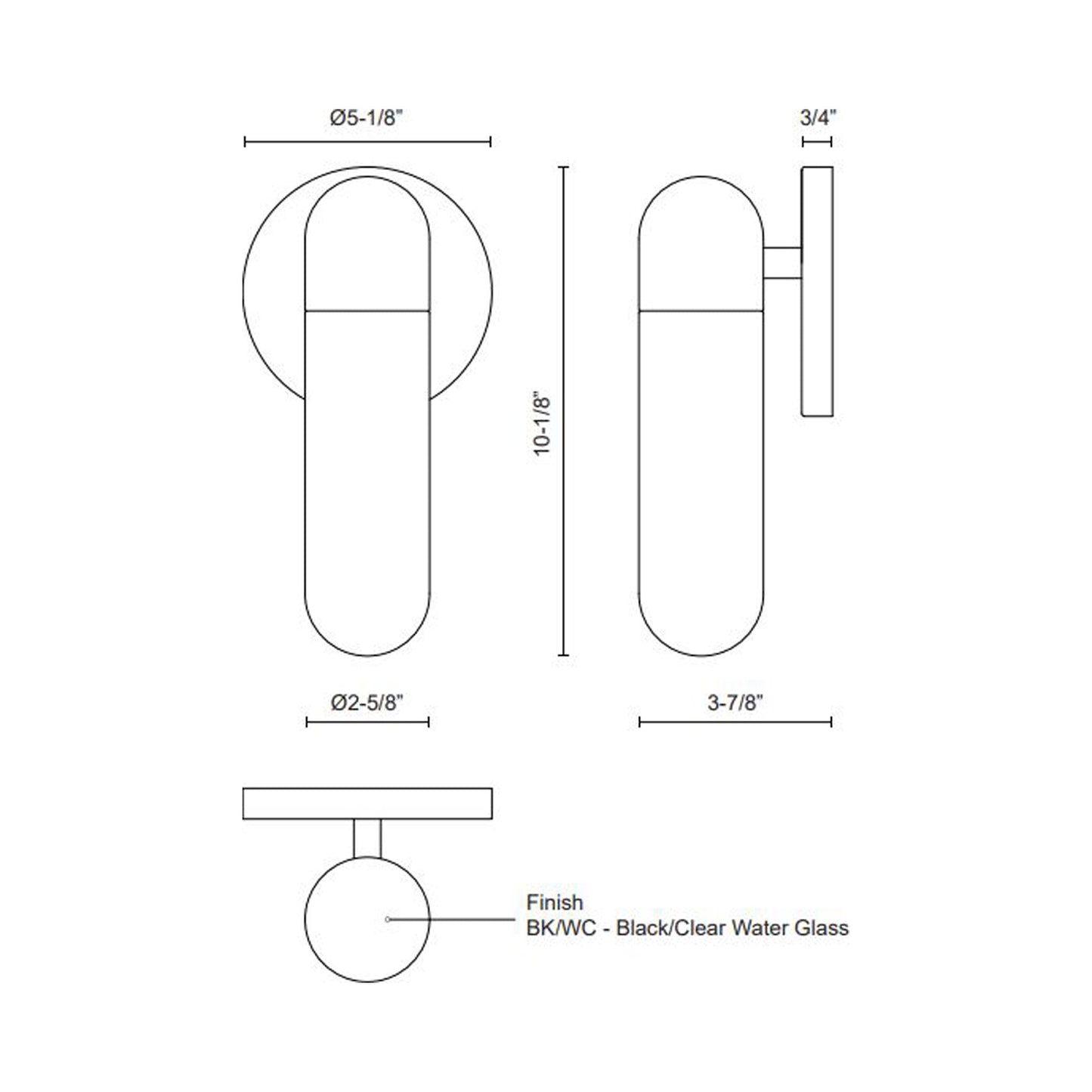 Lima Outdoor Wall Light - line drawing.
