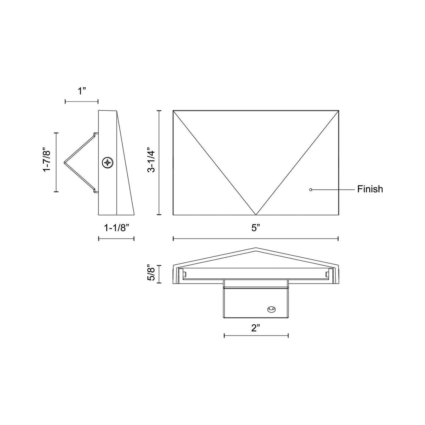 Lio Outdoor LED Step Light - line drawing.