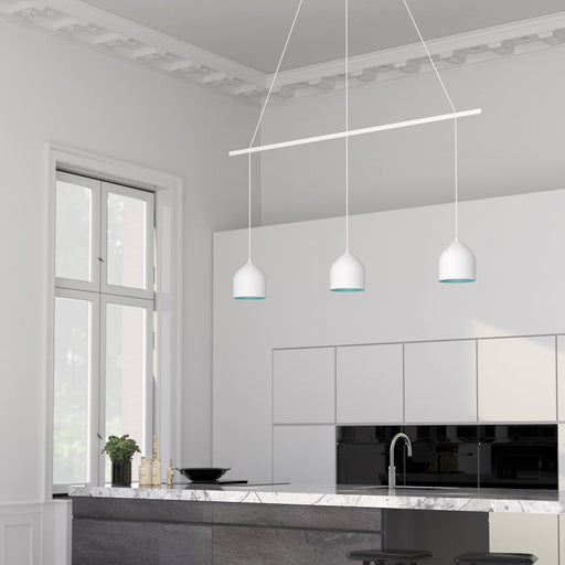 Marquee Linear Pendant Light Canopy in kitchen.